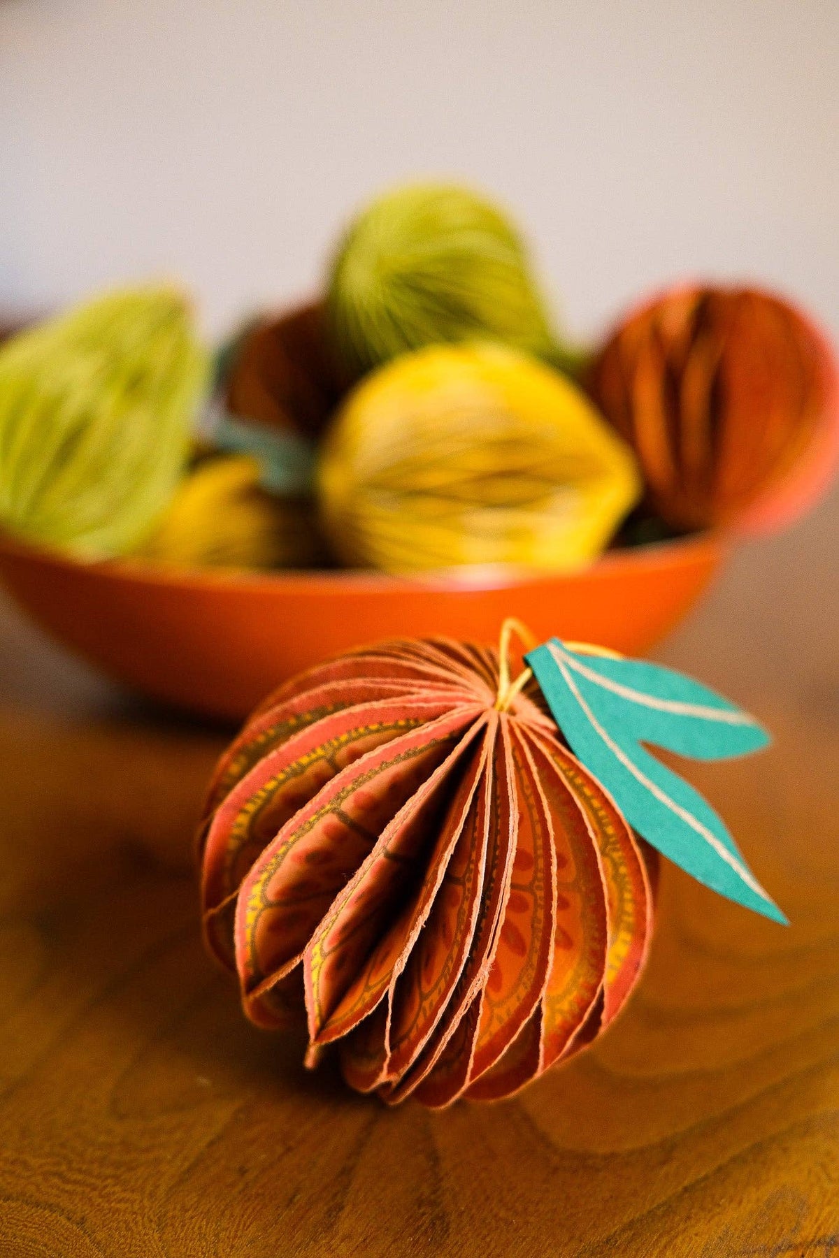 Orange Honeycomb Paper Christmas Decoration