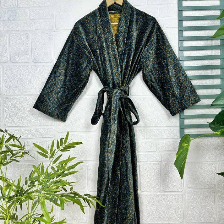 Luxury Velvet Robe With Silk Lining