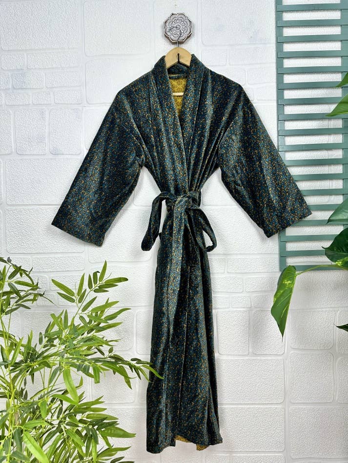 Luxury Velvet Robe With Silk Lining