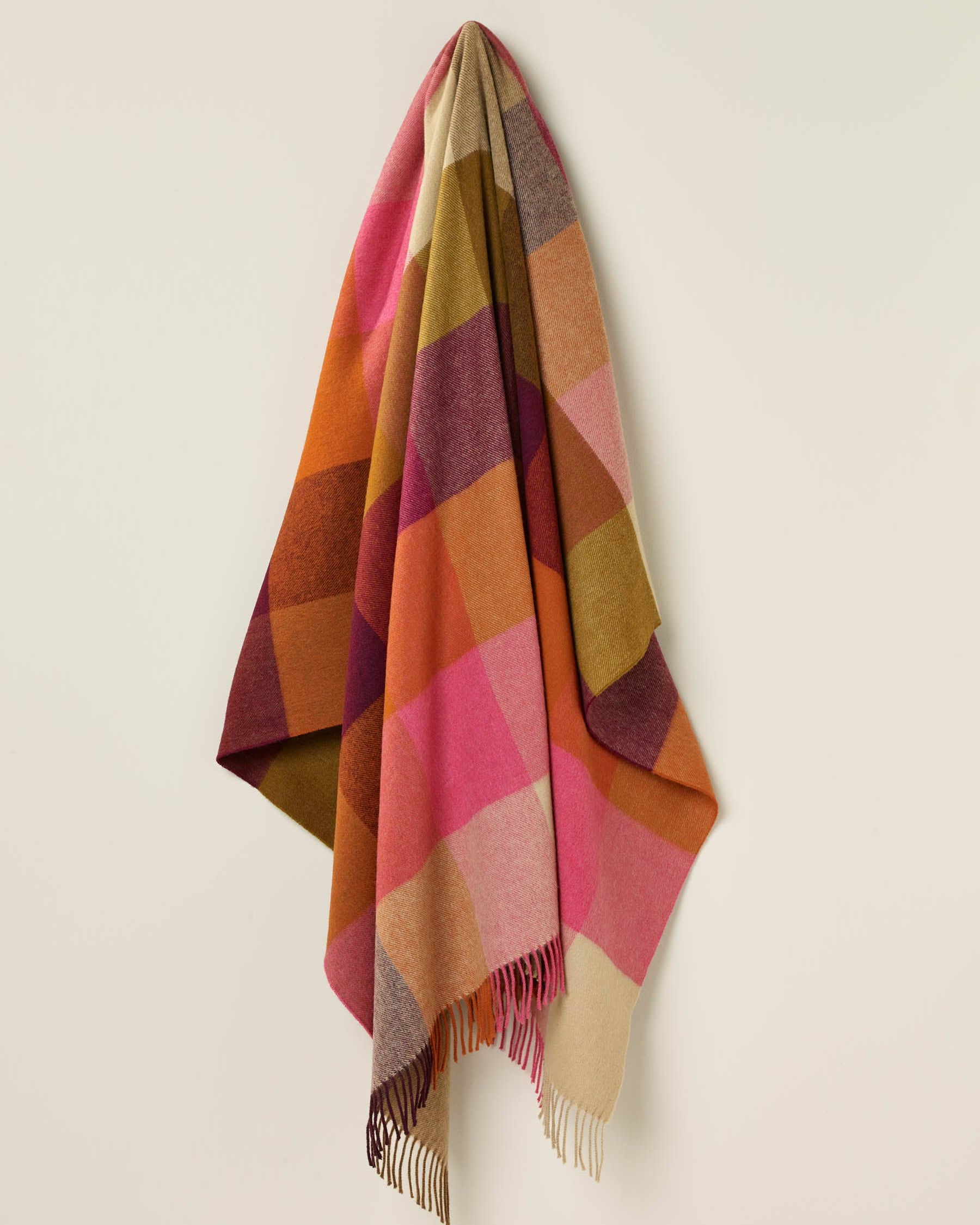 St Davids Merino Throw: Lavender/Teal