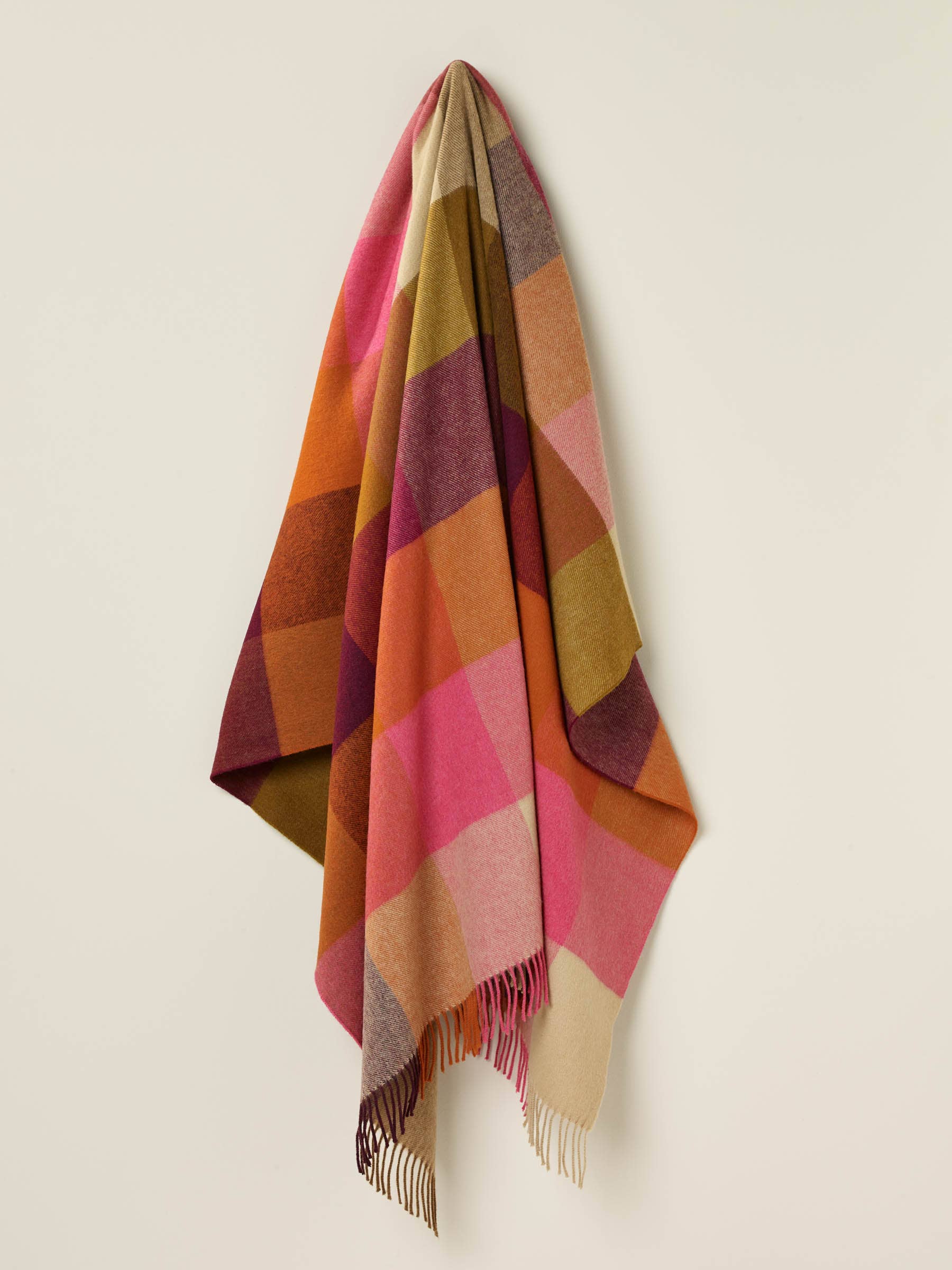 St Davids Merino Throw: Lavender/Teal