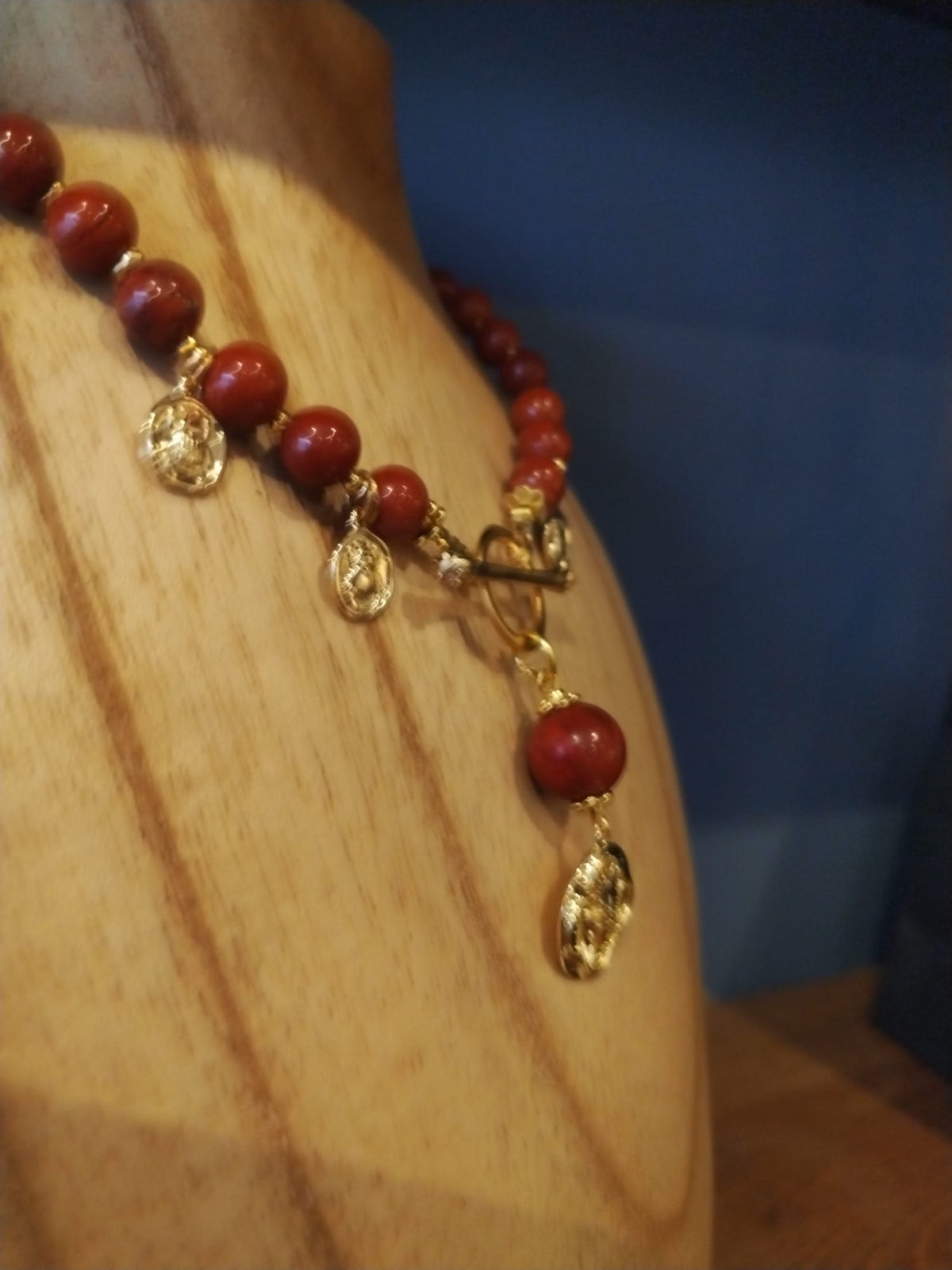 Tourmaline Necklace with Gold Charms and Medallion