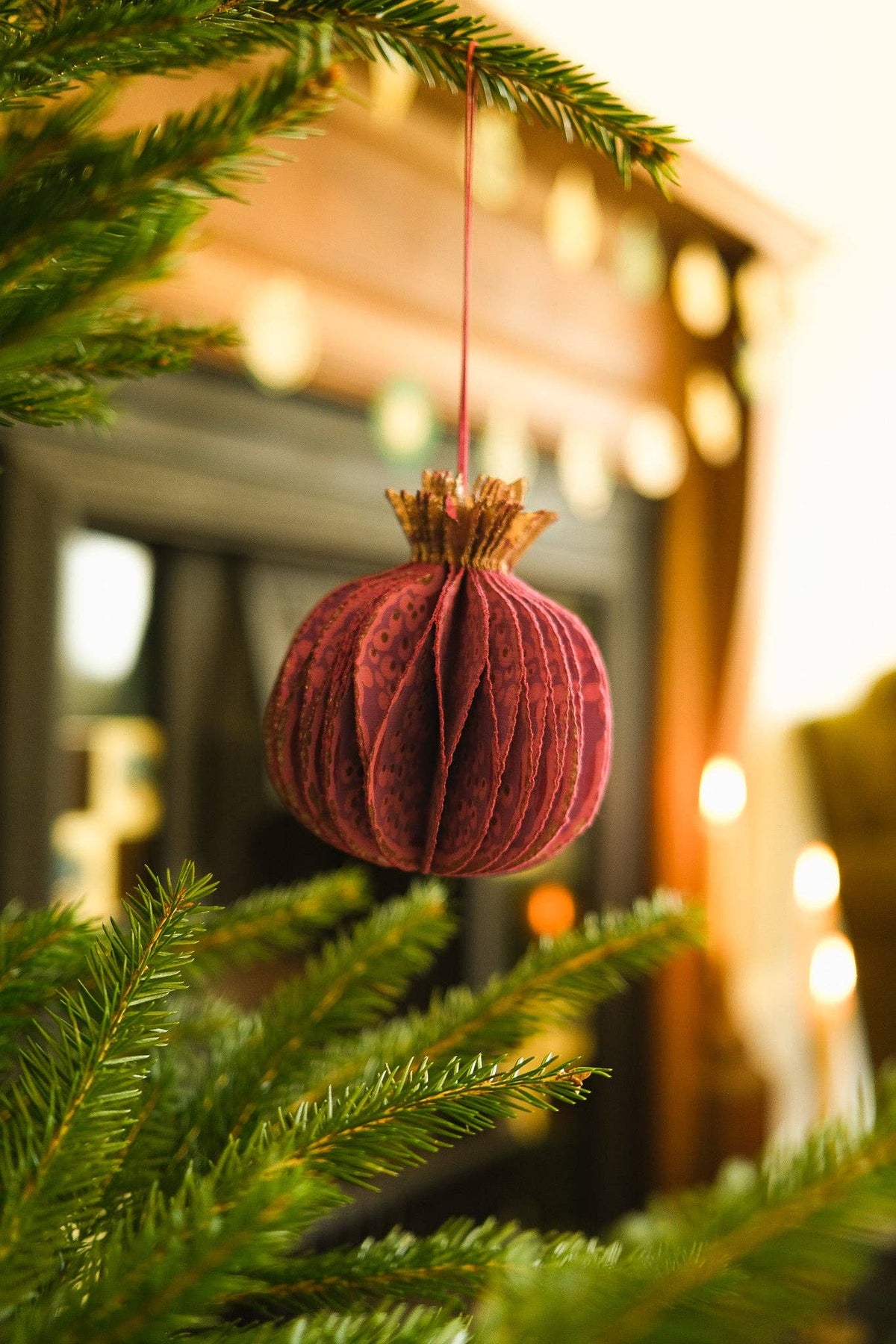 Pomegranate Honeycomb Paper Christmas Decoration