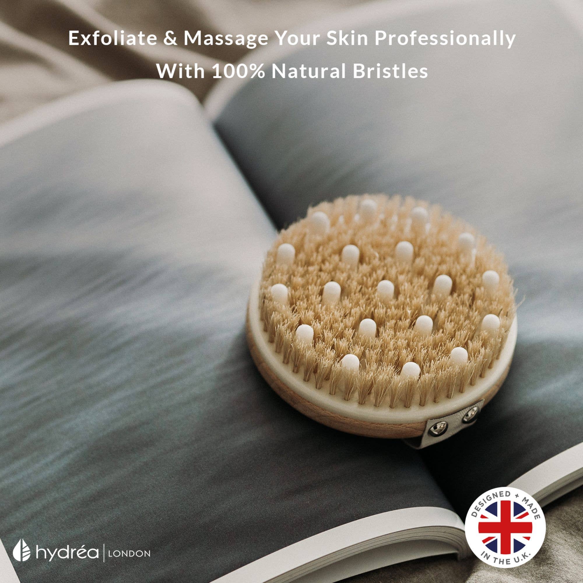 Body Brush Natural Bristle FSC Beechwood with Massage Nodules