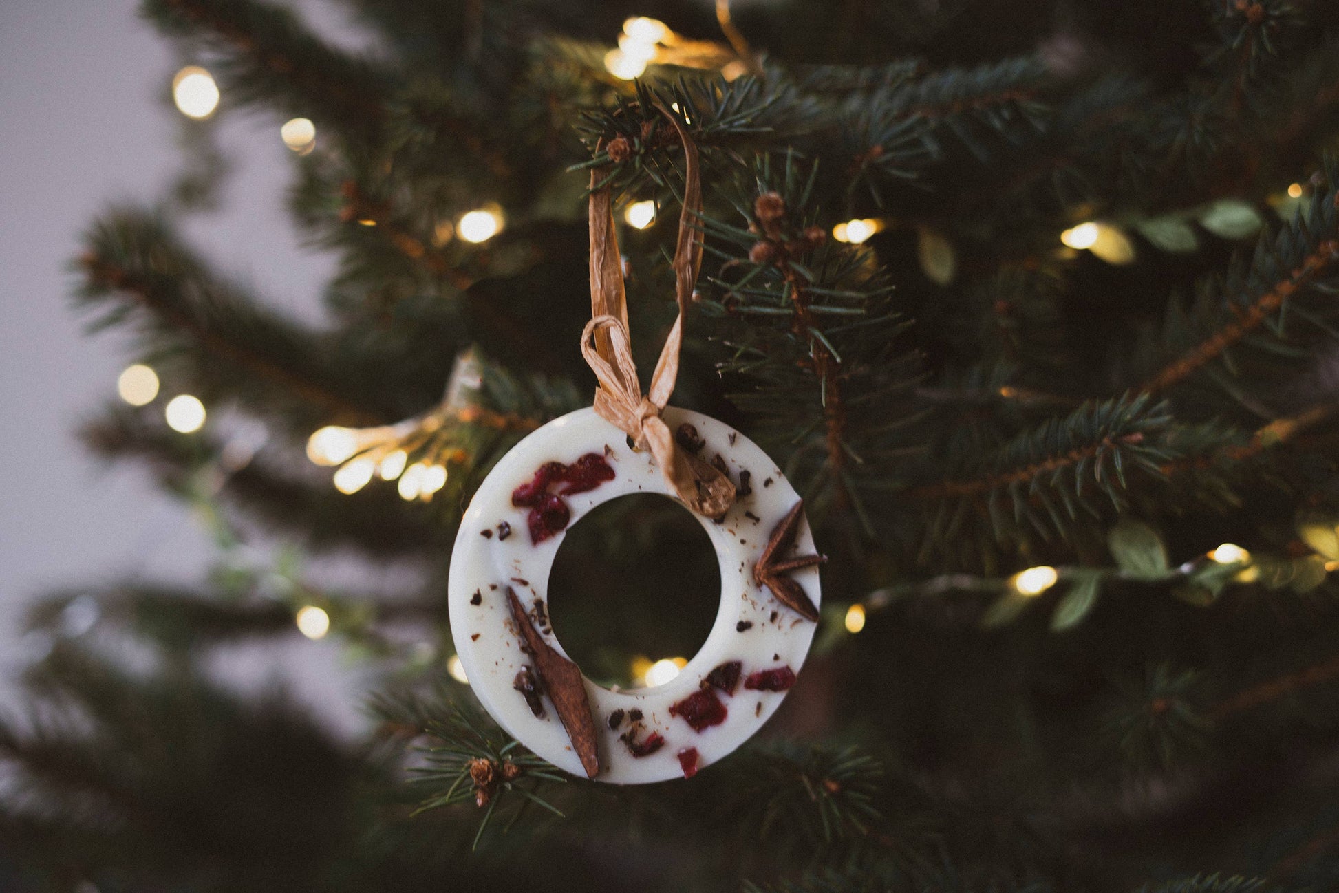 Cranberry, Orange and Cinnamon Scented Wax Star Decoration