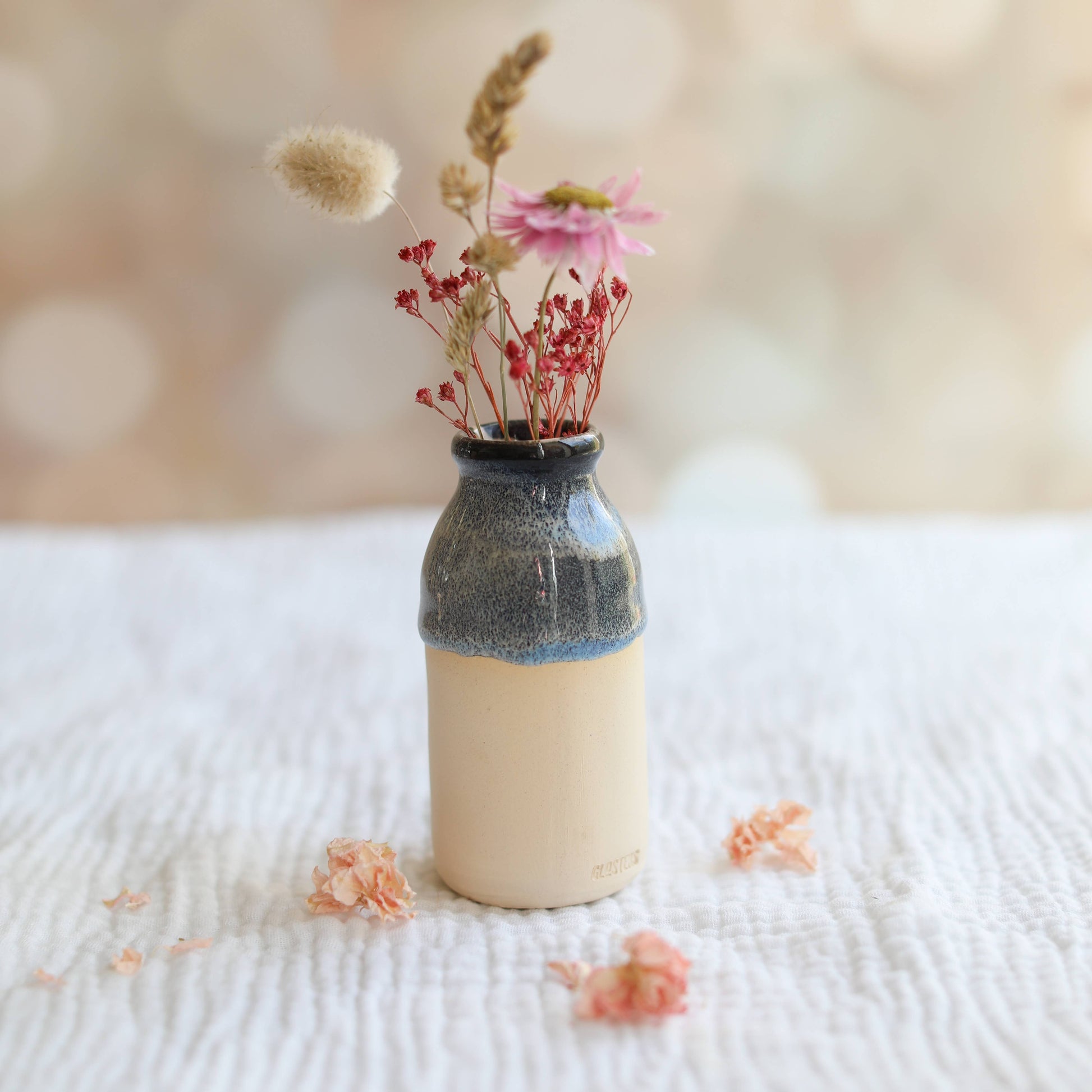Ceramic Milk Bottle Vase Pea Green - Handmade Ceramic Vase