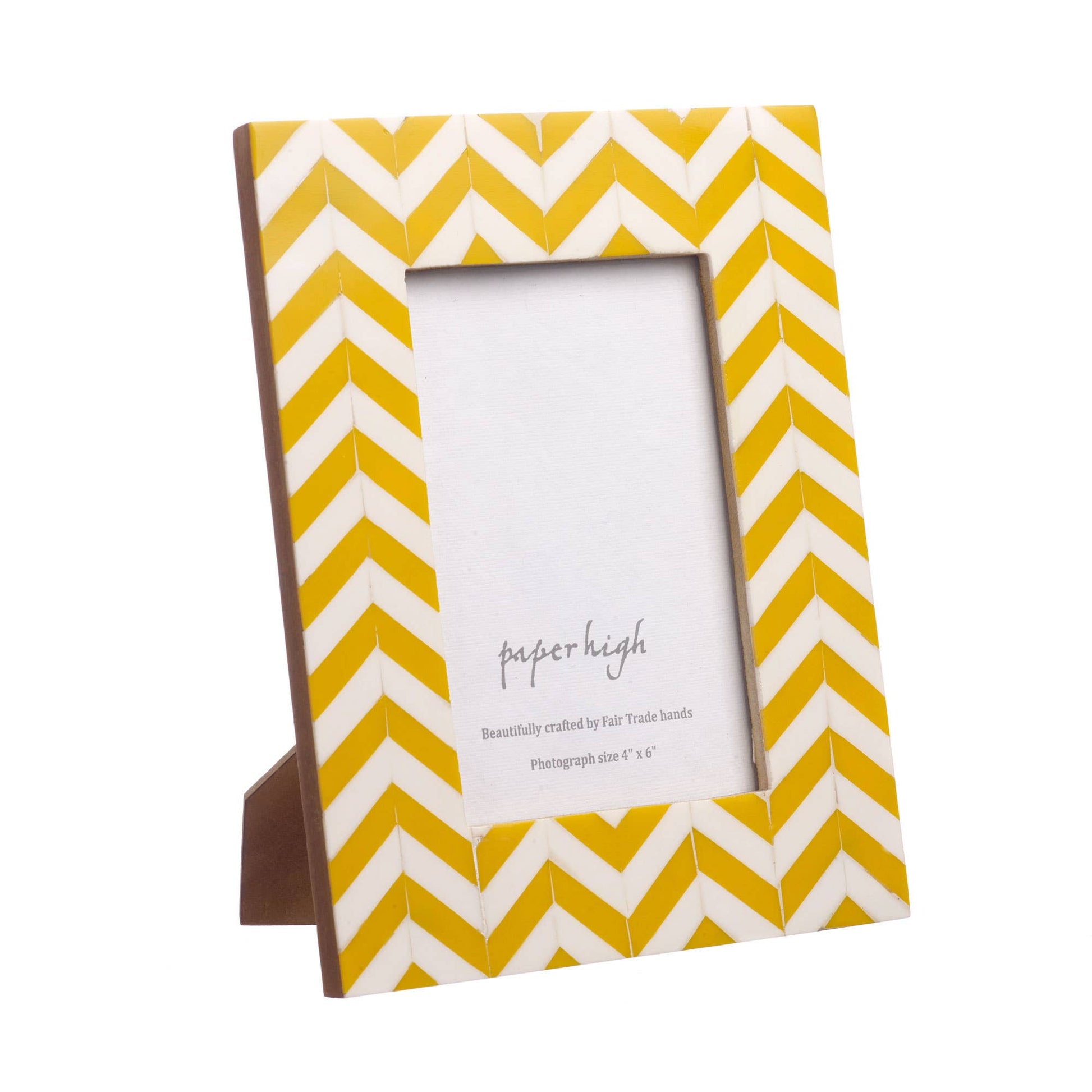Handmade Chevron Patterned Photo Frame: Pink - 7x5 Inch