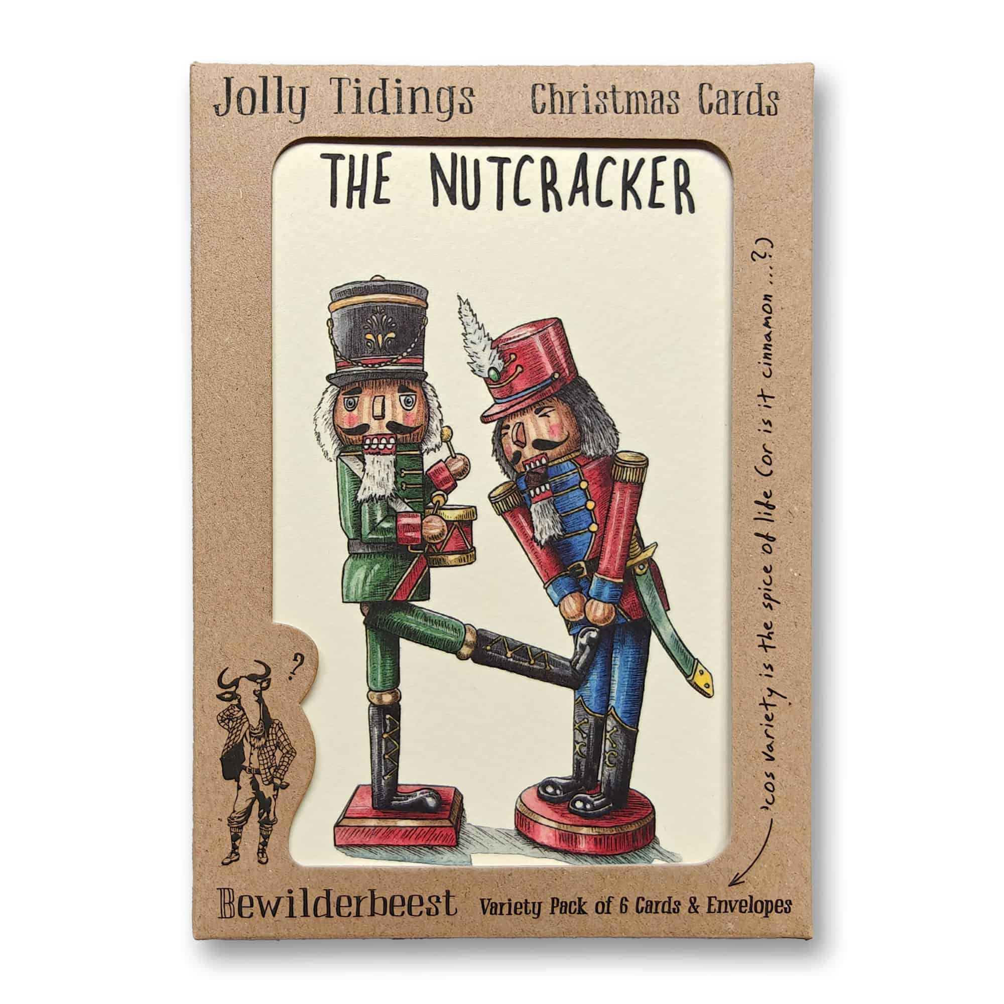Jolly Tidings Christmas Card Set – Box of 6 Assorted A6 Cards by Bewilderbeest