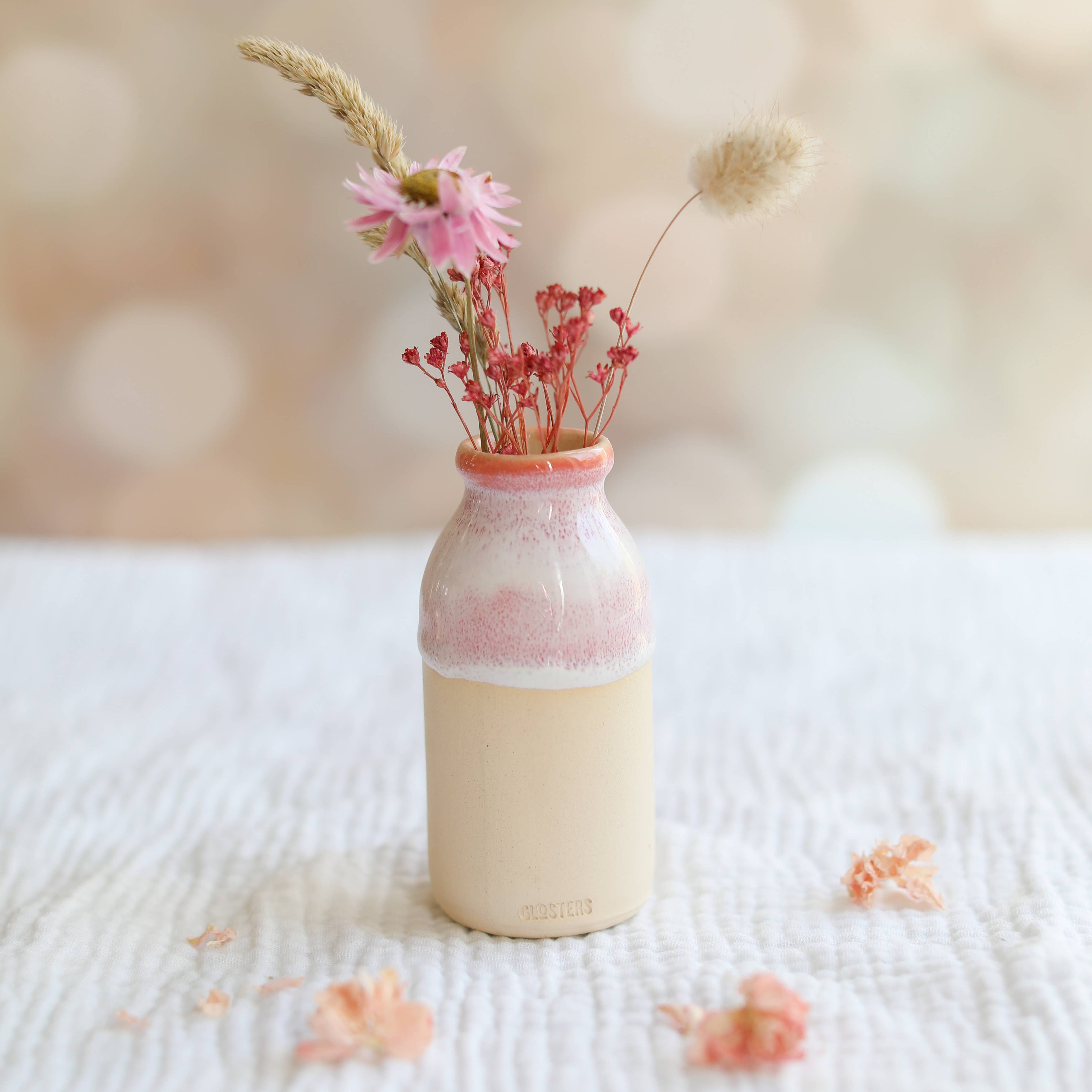 Ceramic Milk Bottle Vase Pea Green - Handmade Ceramic Vase
