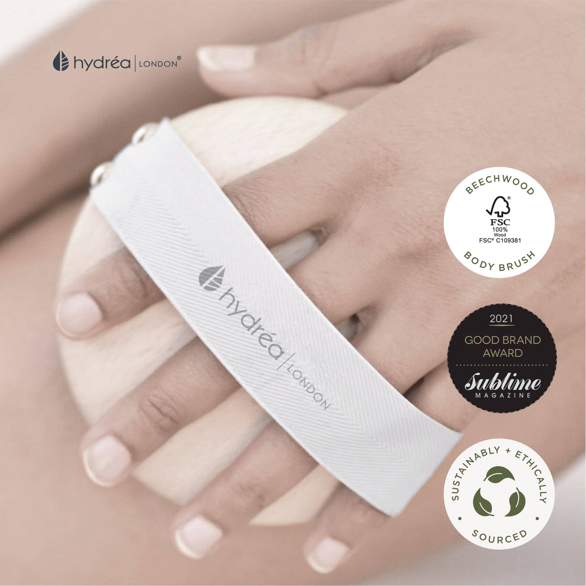 Body Brush Natural Bristle FSC Beechwood with Massage Nodules