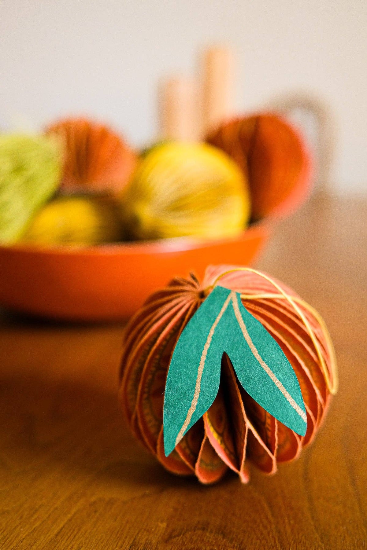 Orange Honeycomb Paper Christmas Decoration
