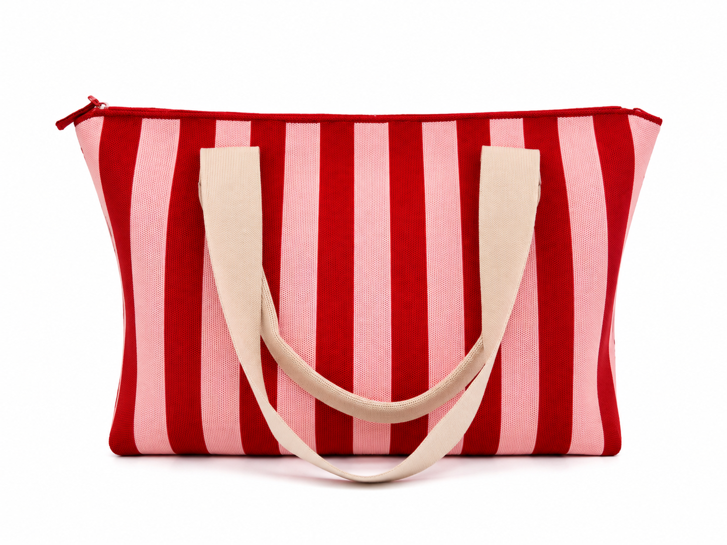 Oversized Machine Washable Tote Bag - Pink Stripe