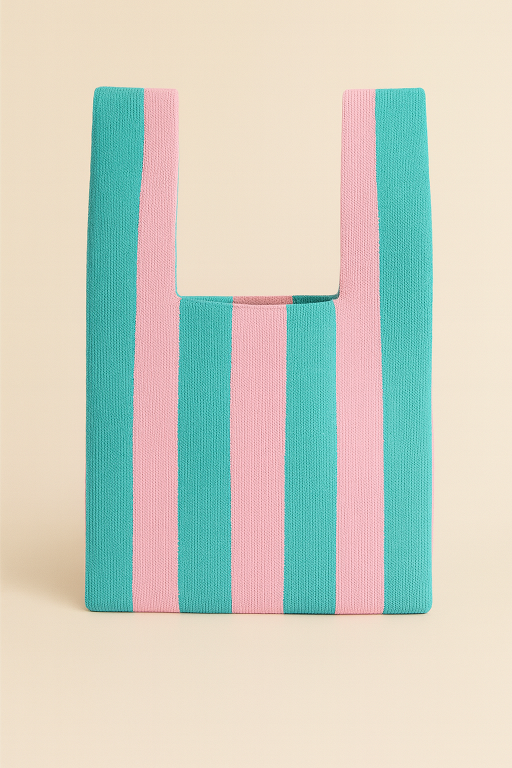 Black and Cream Striped Knitted Tote Bag by Tokii