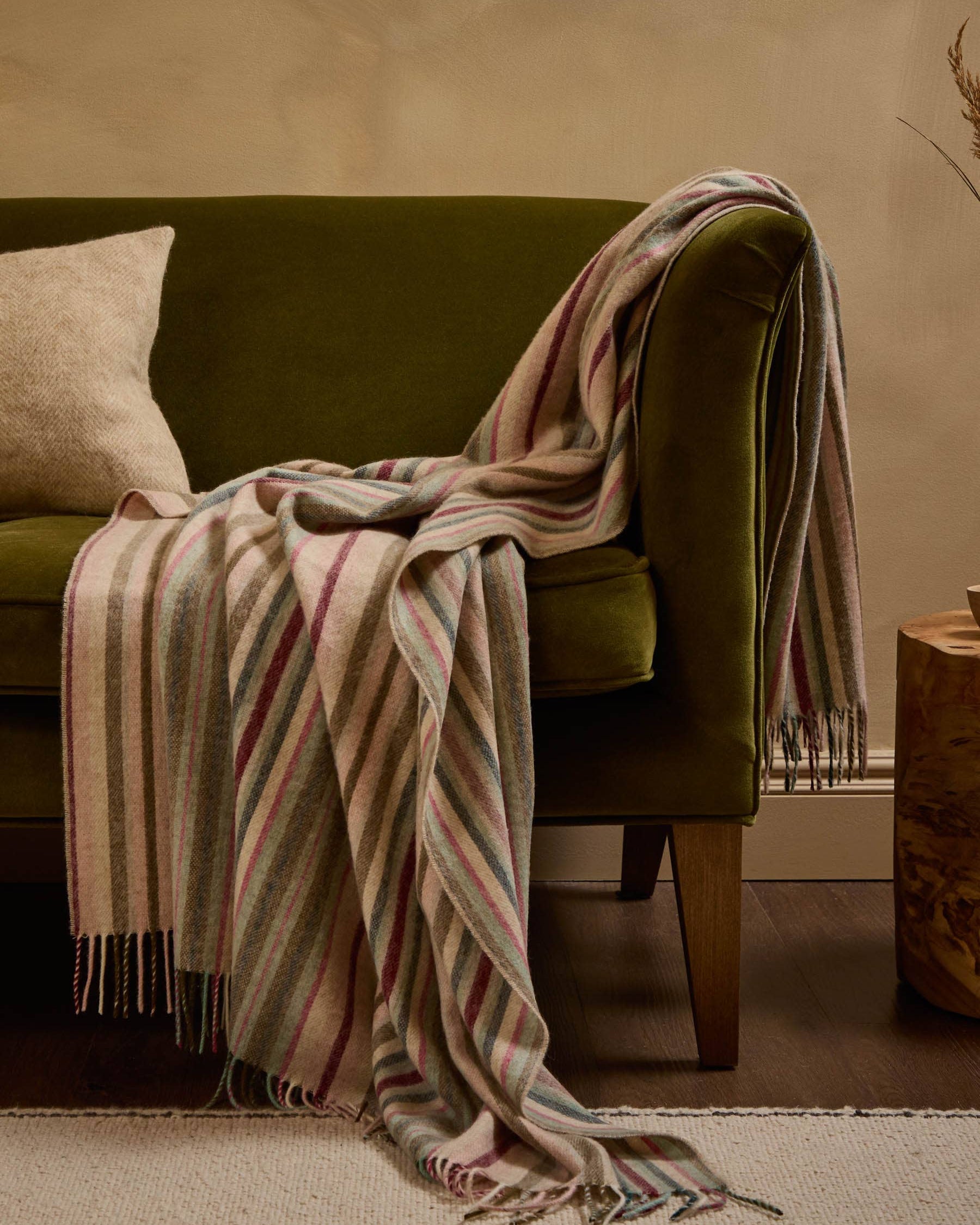 Santa Cruz Stripe Merino Wool Throw by Bronte by Moon