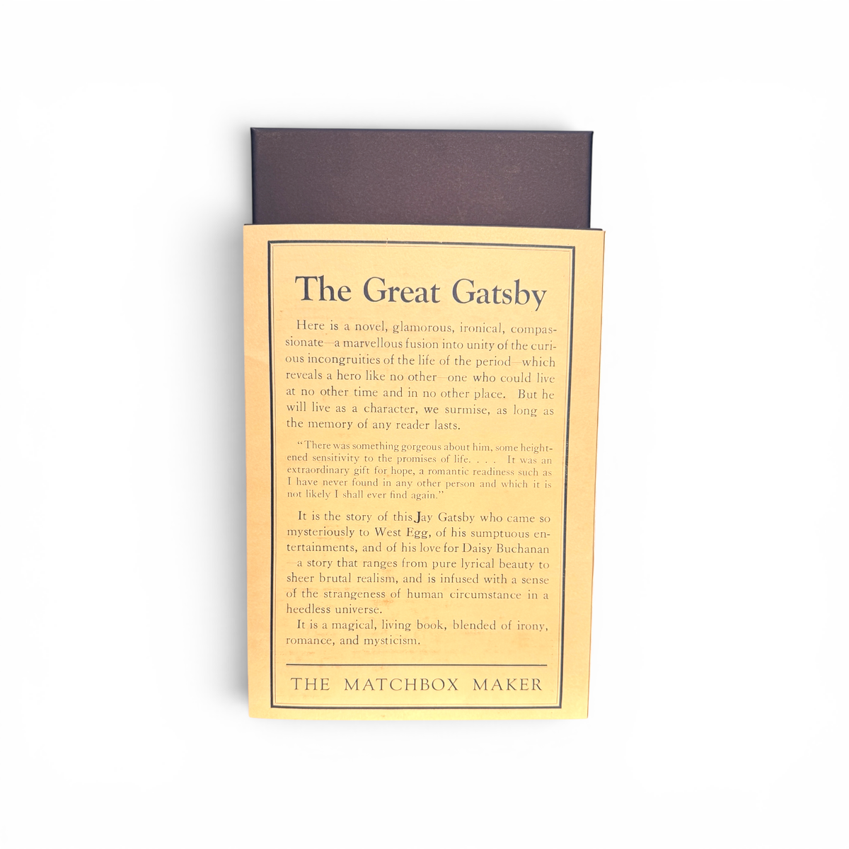 The Great Giant Gatsby A4 Matchbox – 150 Extra-Long Matches