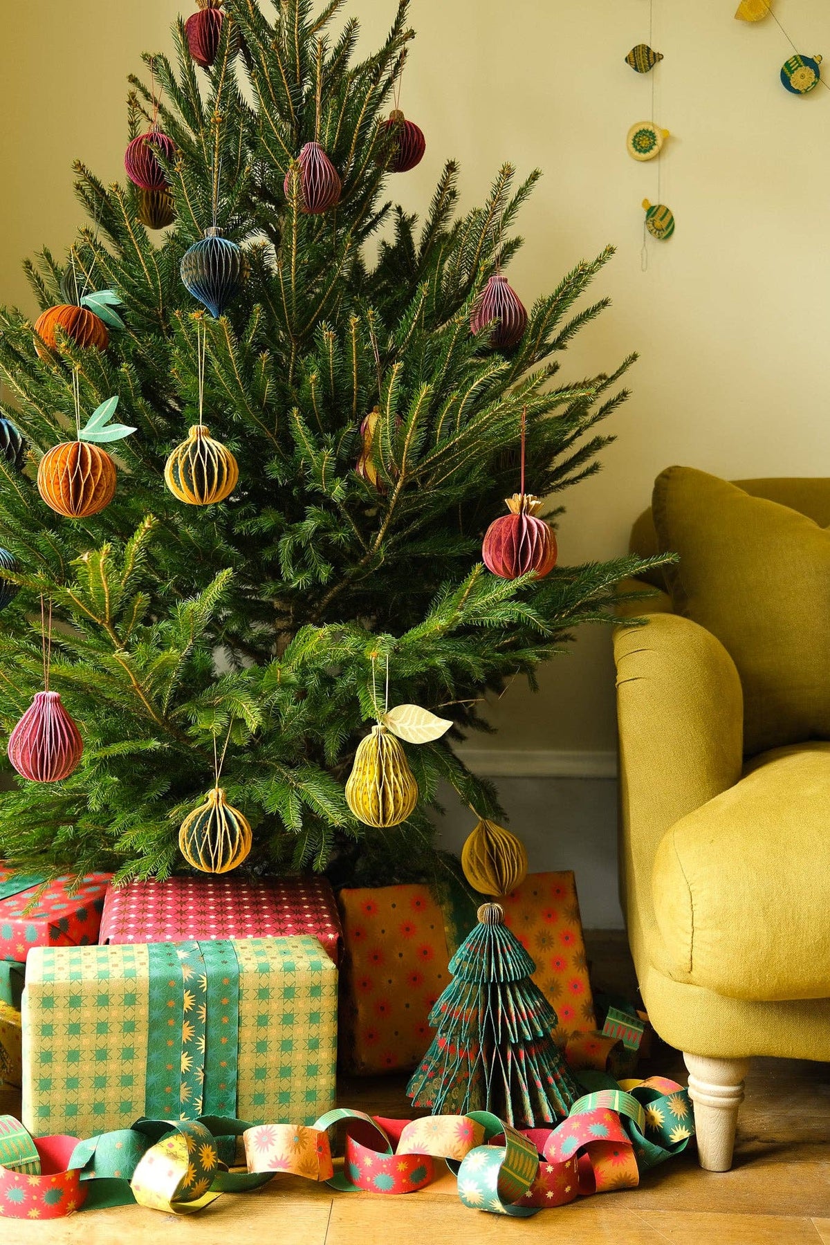 Pomegranate Honeycomb Paper Christmas Decoration