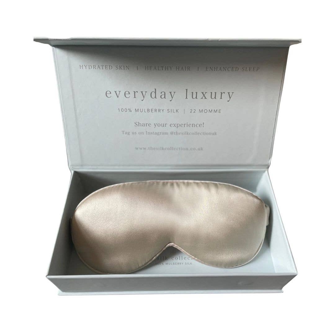 Black Eclipse Mulberry Silk Eye Mask 100% Silk in Gift Box