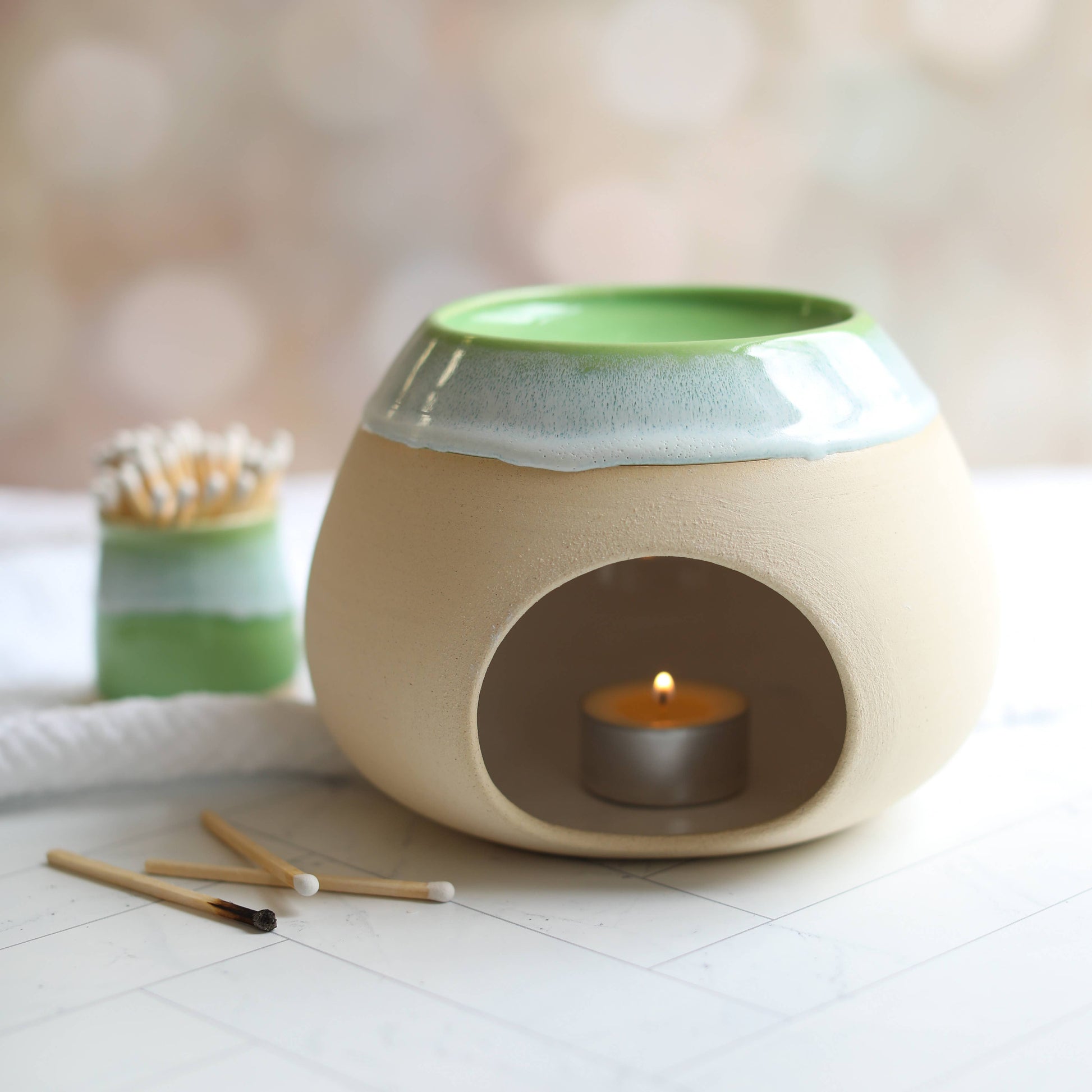 Handmade Coral Pink Ceramic Wax Melt Burner