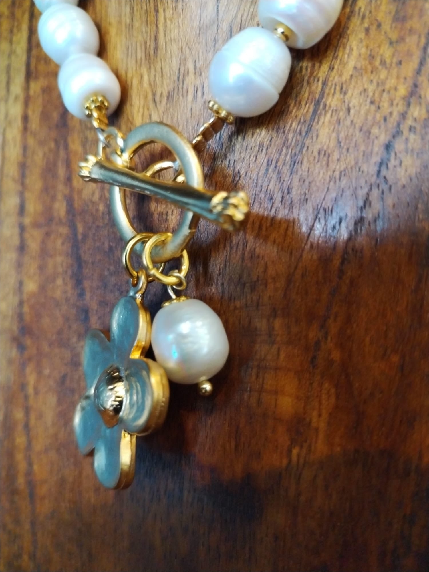 Premium Freshwater Pearl Necklace – Flower Charm