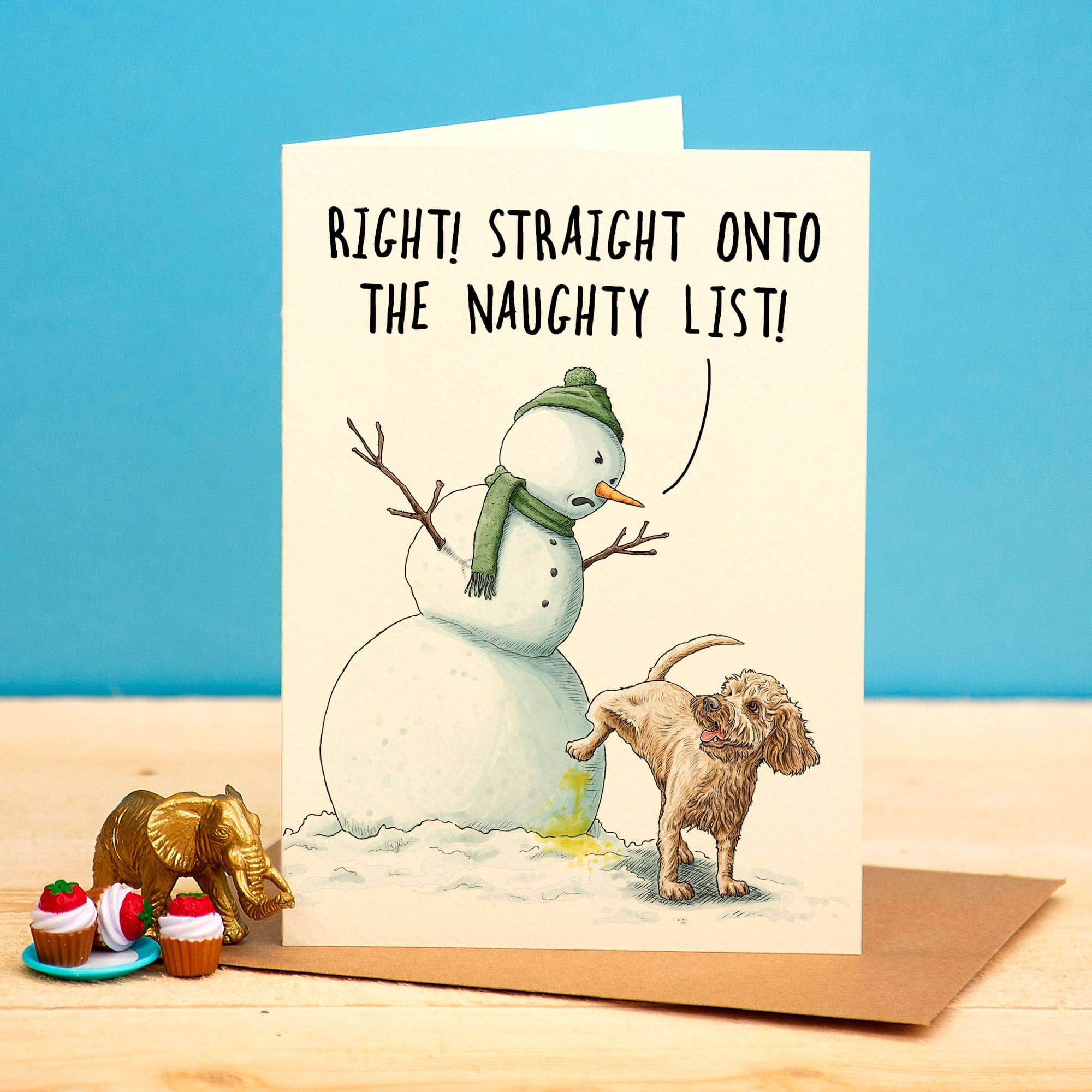 Snowman Naughty List Funny Christmas Card