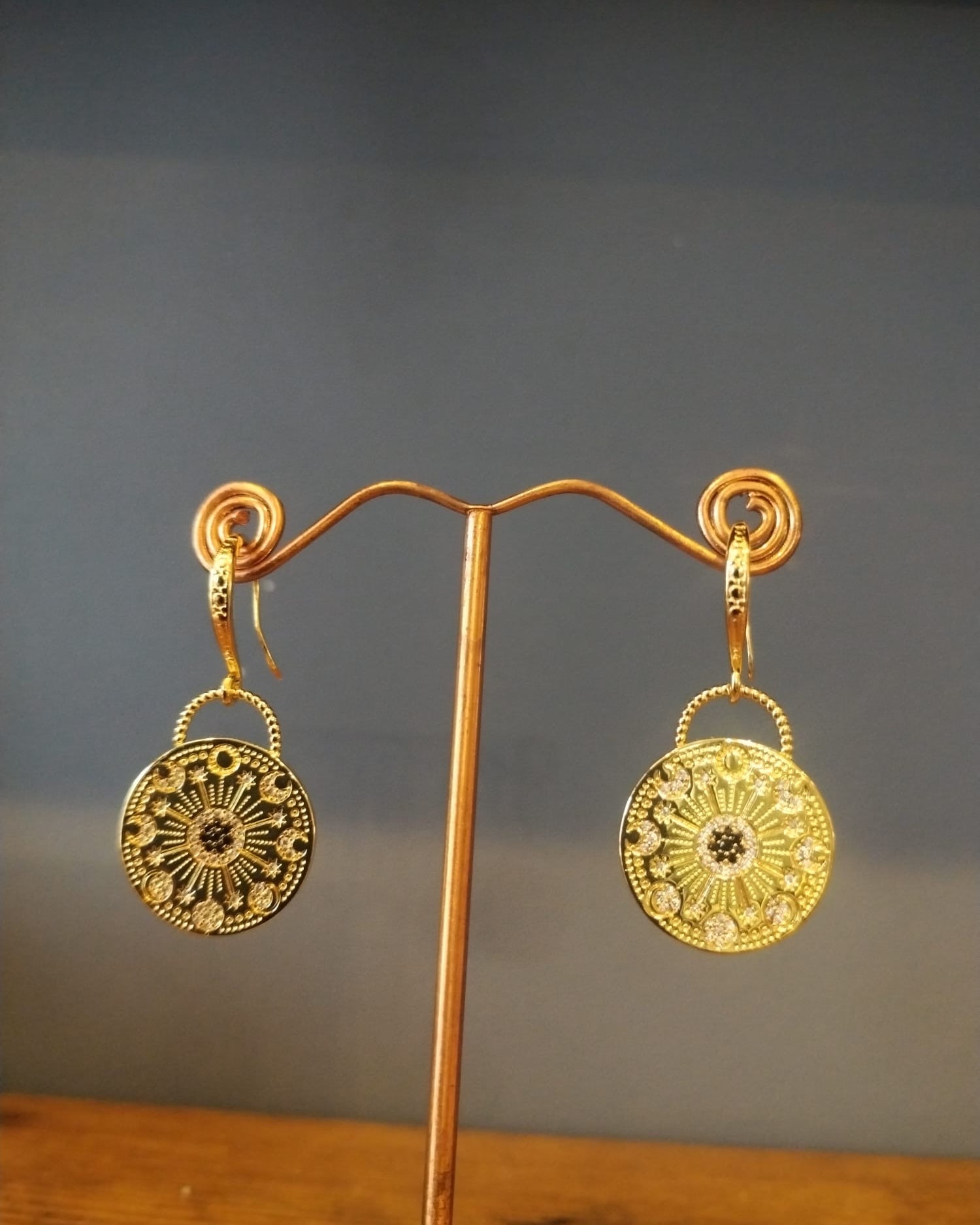 Gold Medallion Earrings