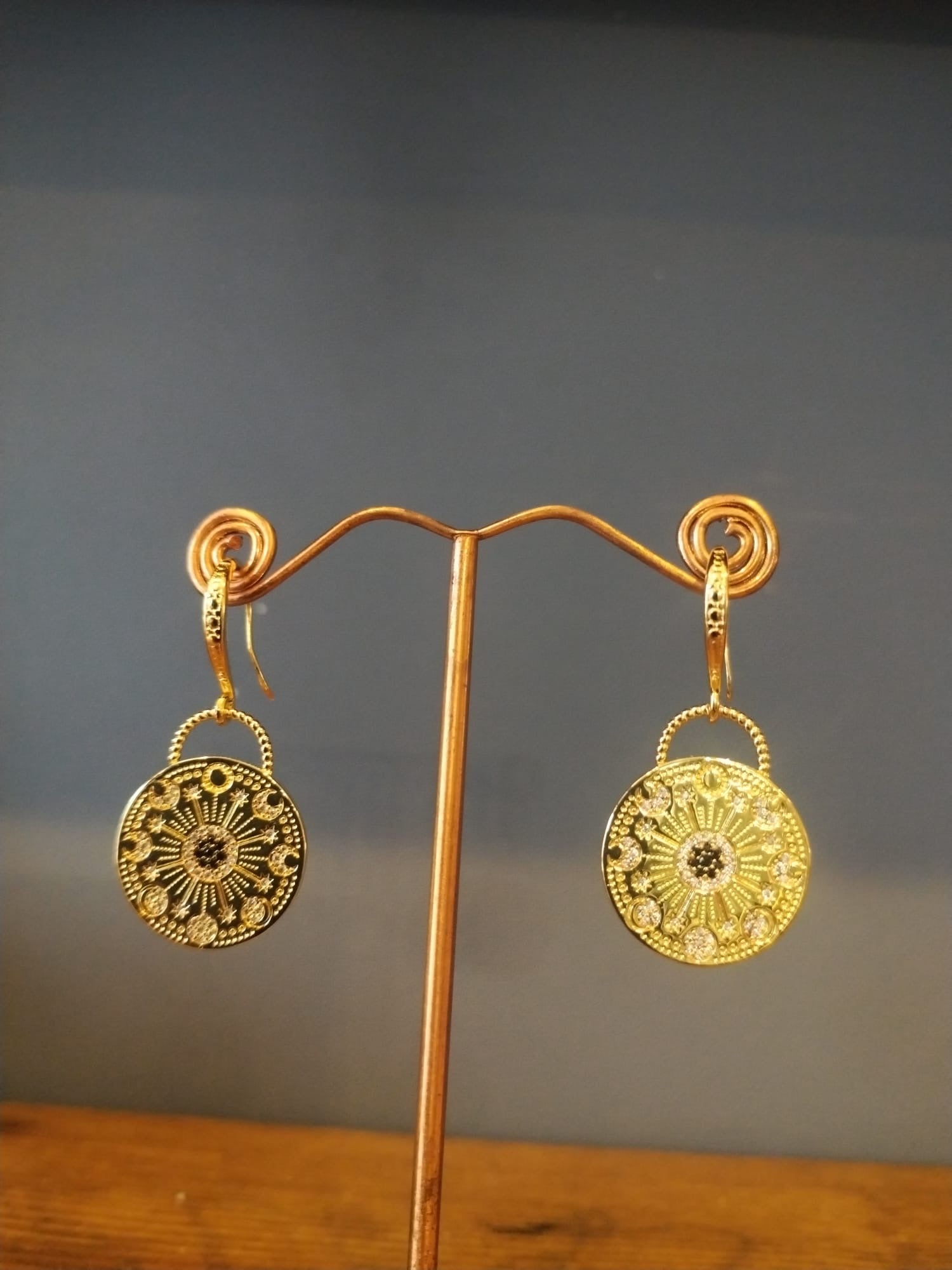 Gold Medallion Earrings