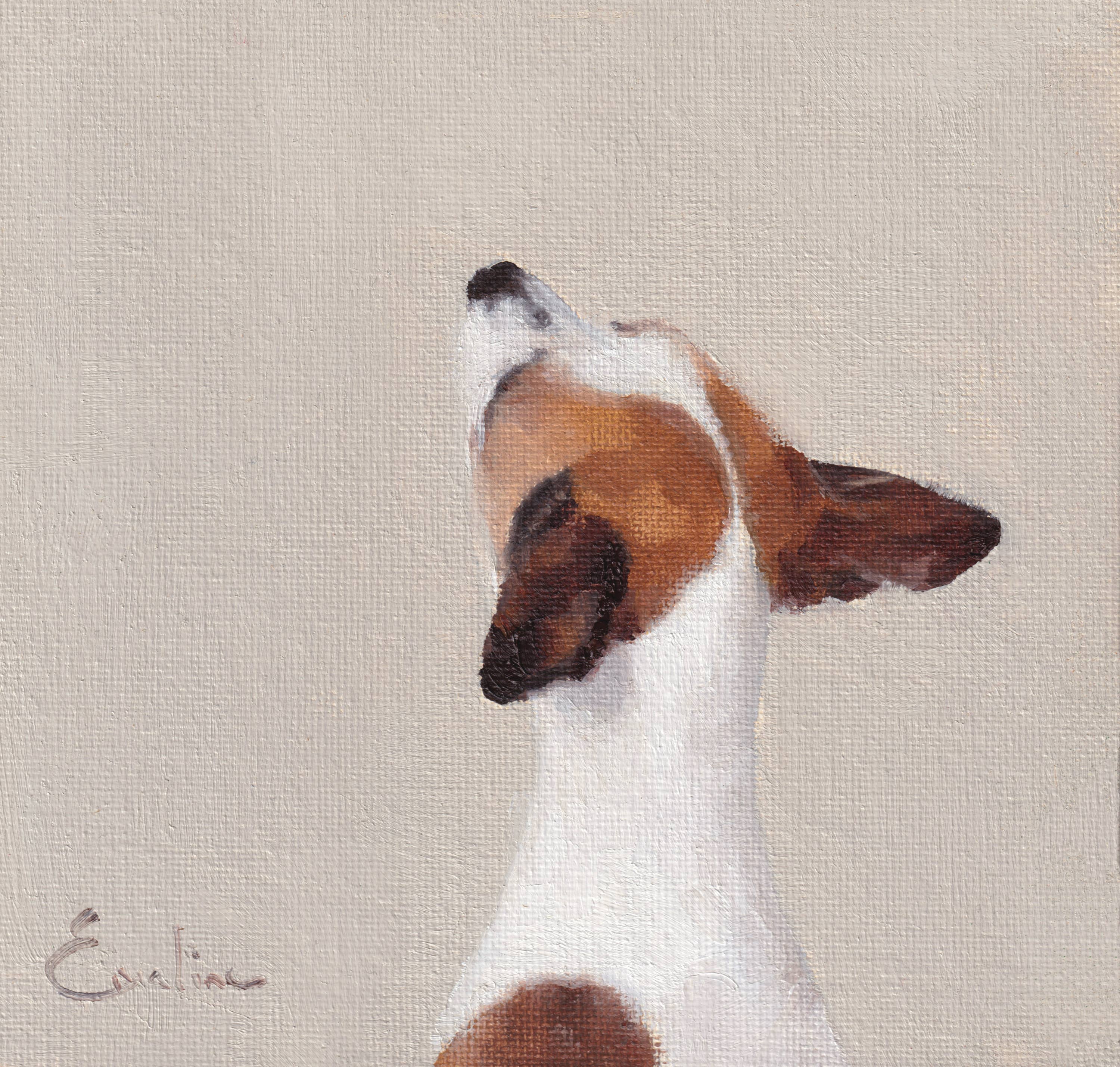 Jack Russell Greetings Card 6 x 6 by Emeline Watchorn