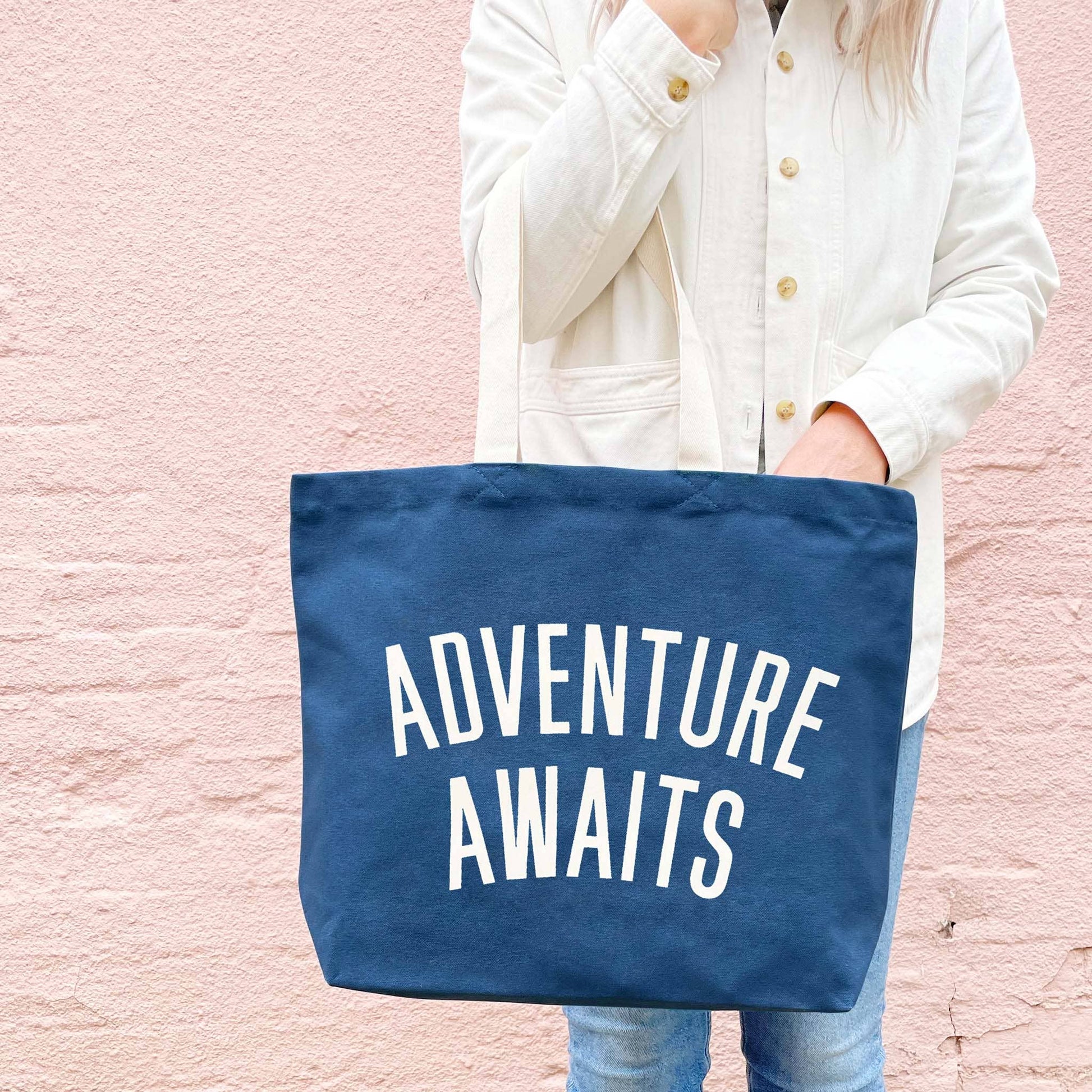 Adventure Awaits - Ocean Blue Canvas Tote Bag