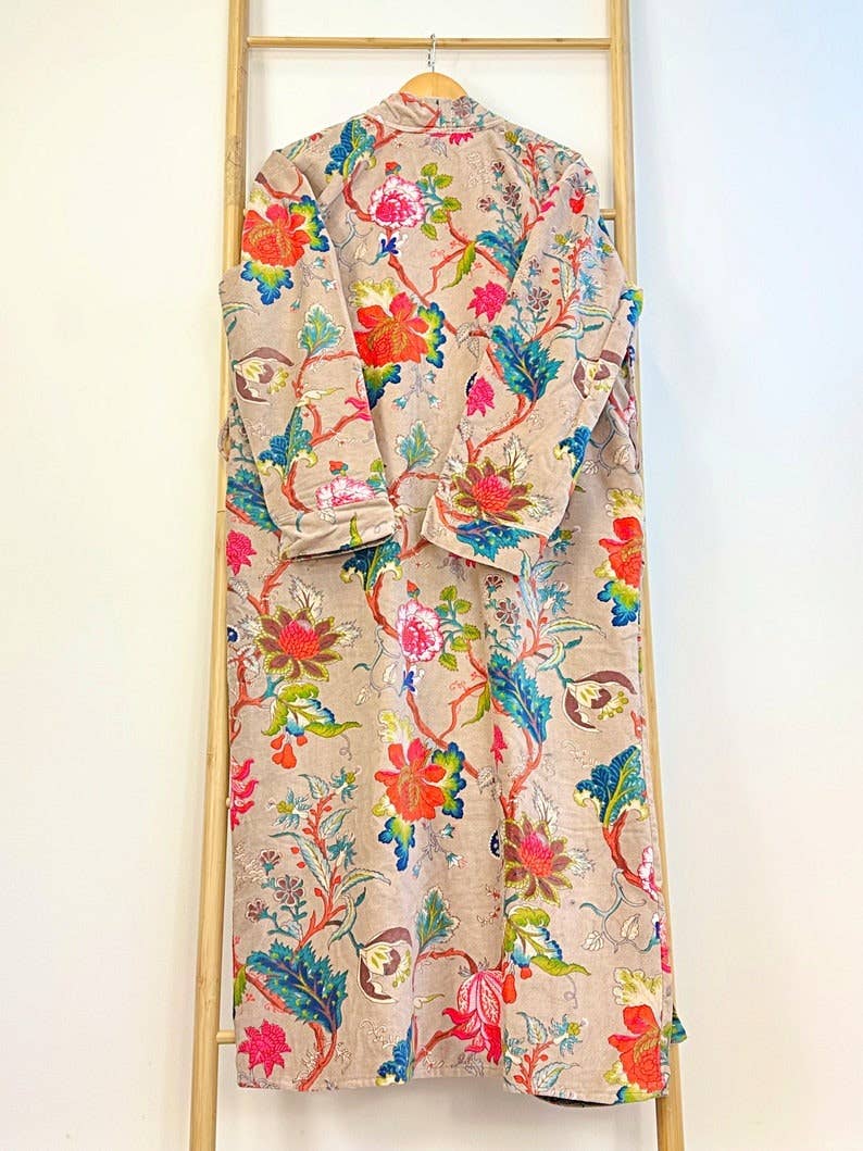 Luxury Velvet Robe - Autumn Poudre Beige