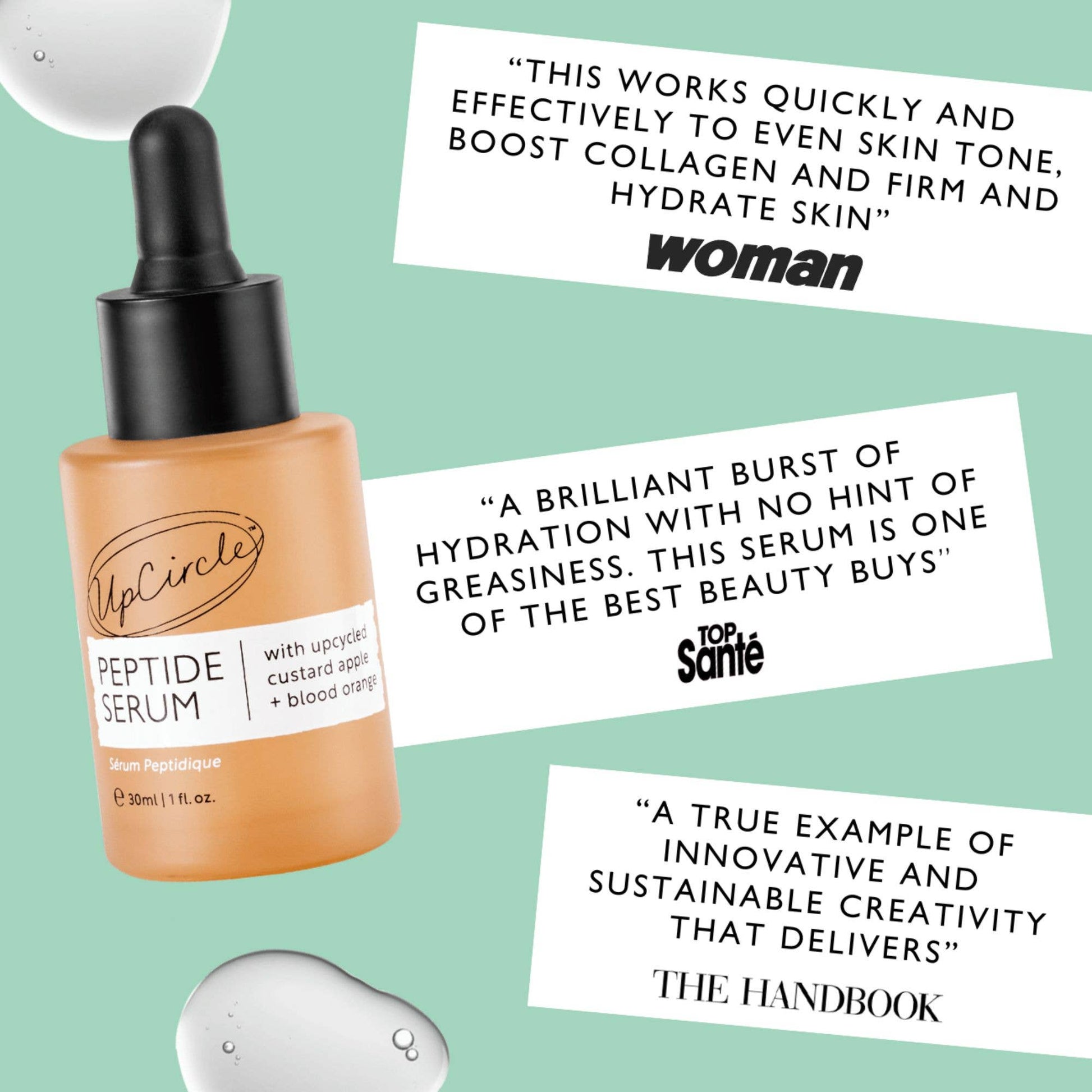 Collagen Boosting Peptide Face Serum 30ml UpCircle Beauty
