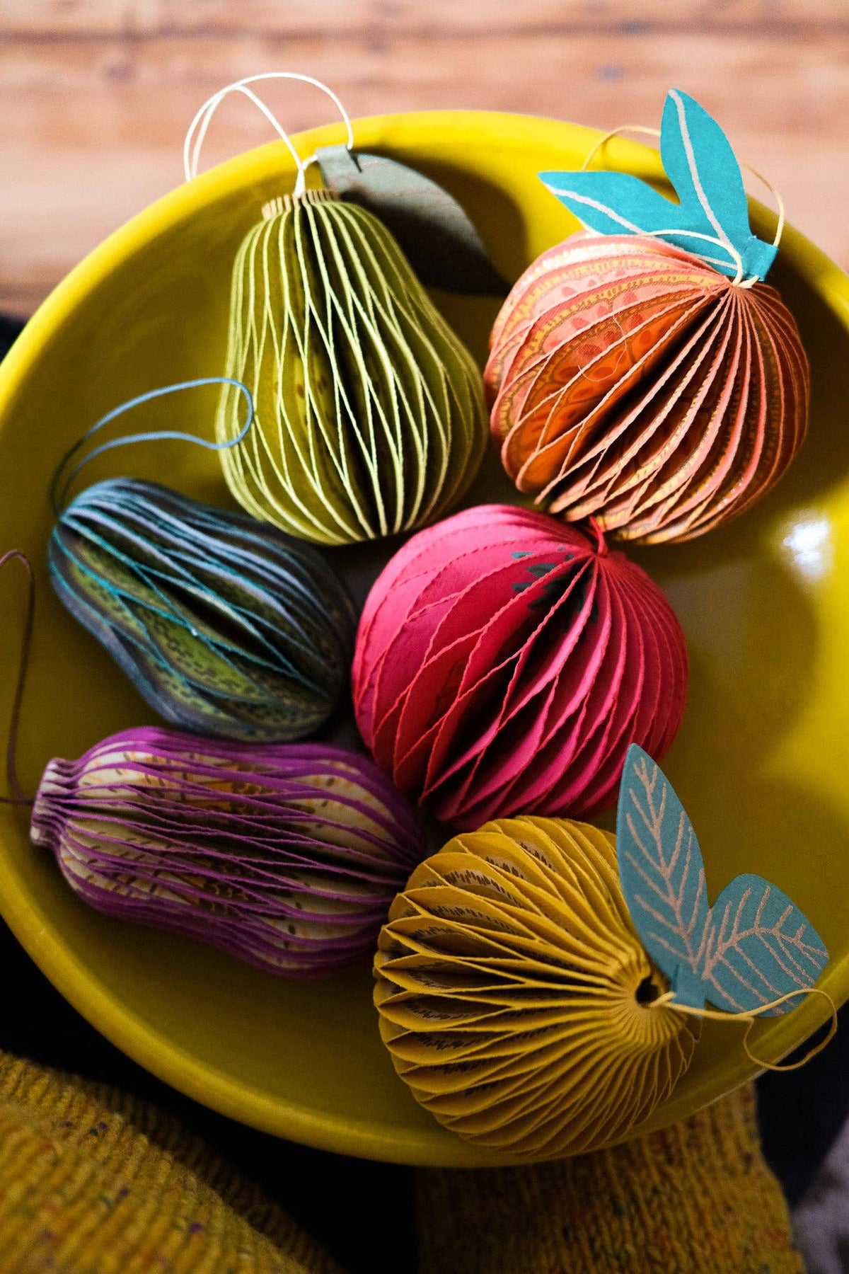 Orange Honeycomb Paper Christmas Decoration