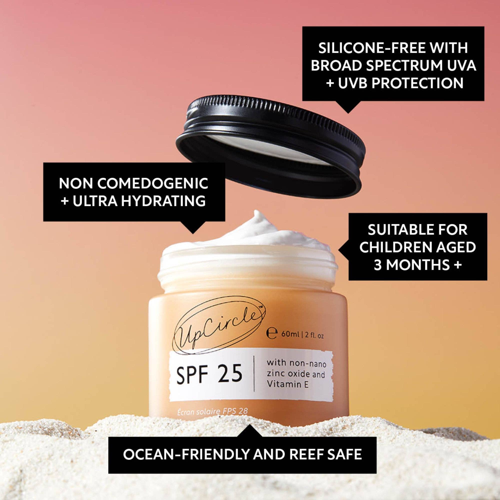 SPF 25 Mineral Sunscreen 60ml by UpCircle