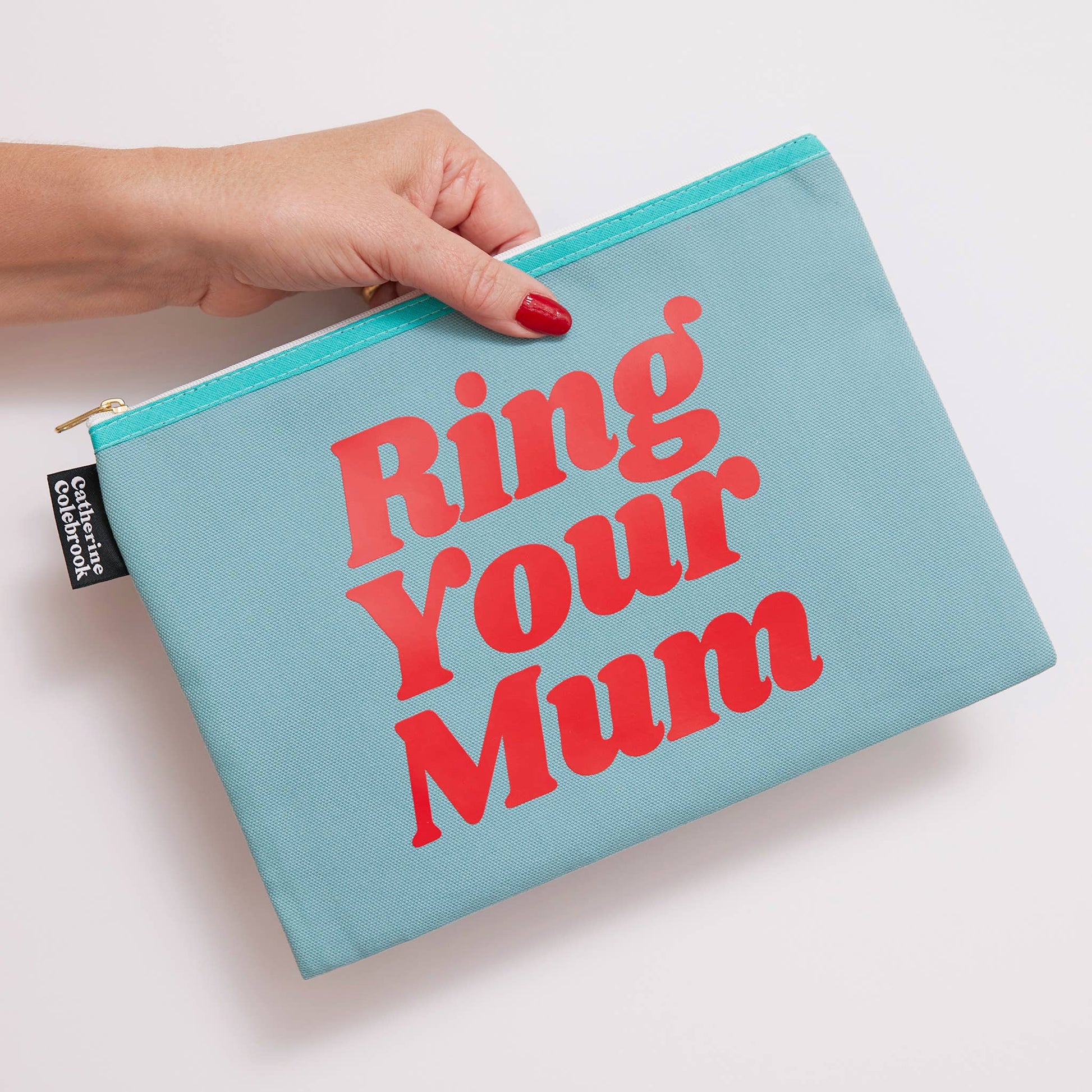 Navy & Orange ‘Ring Your Mum’ Pouch