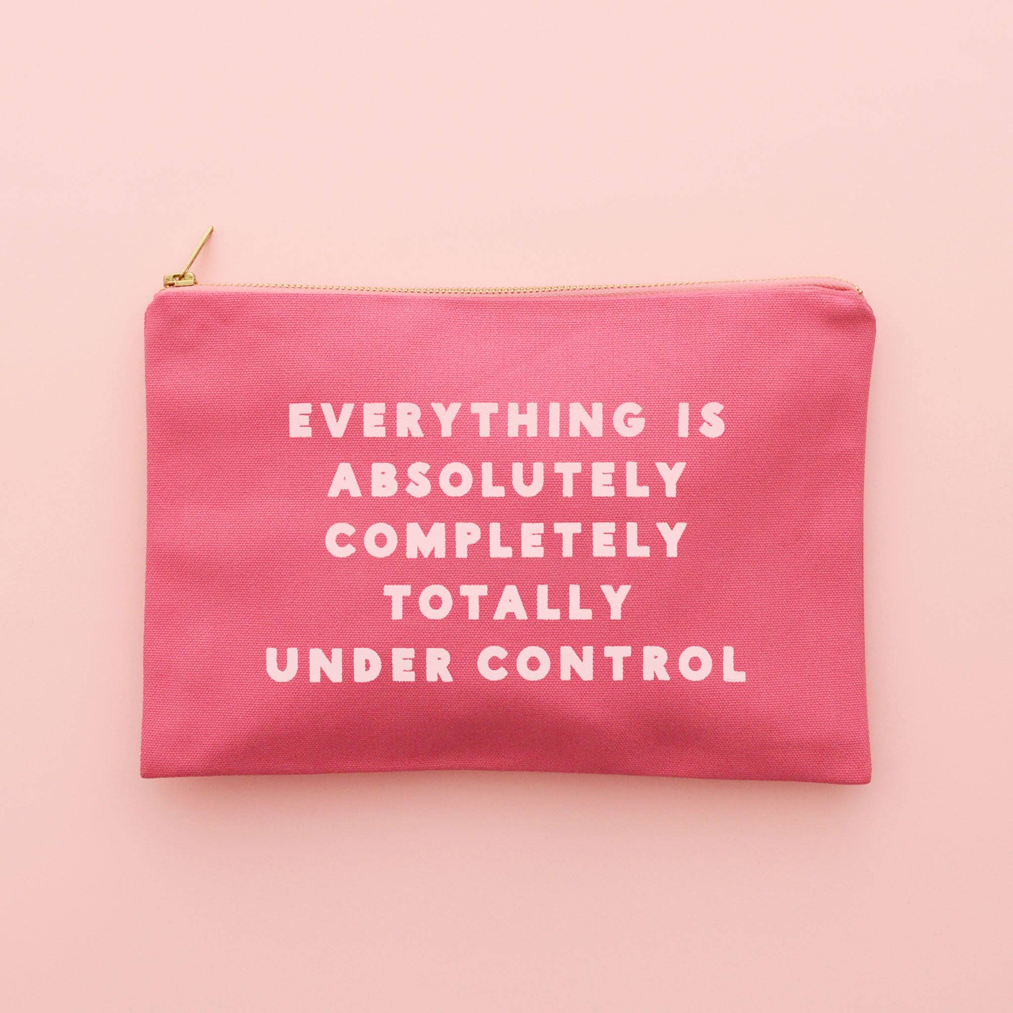 Under Control Bright Pink Canvas Pouch