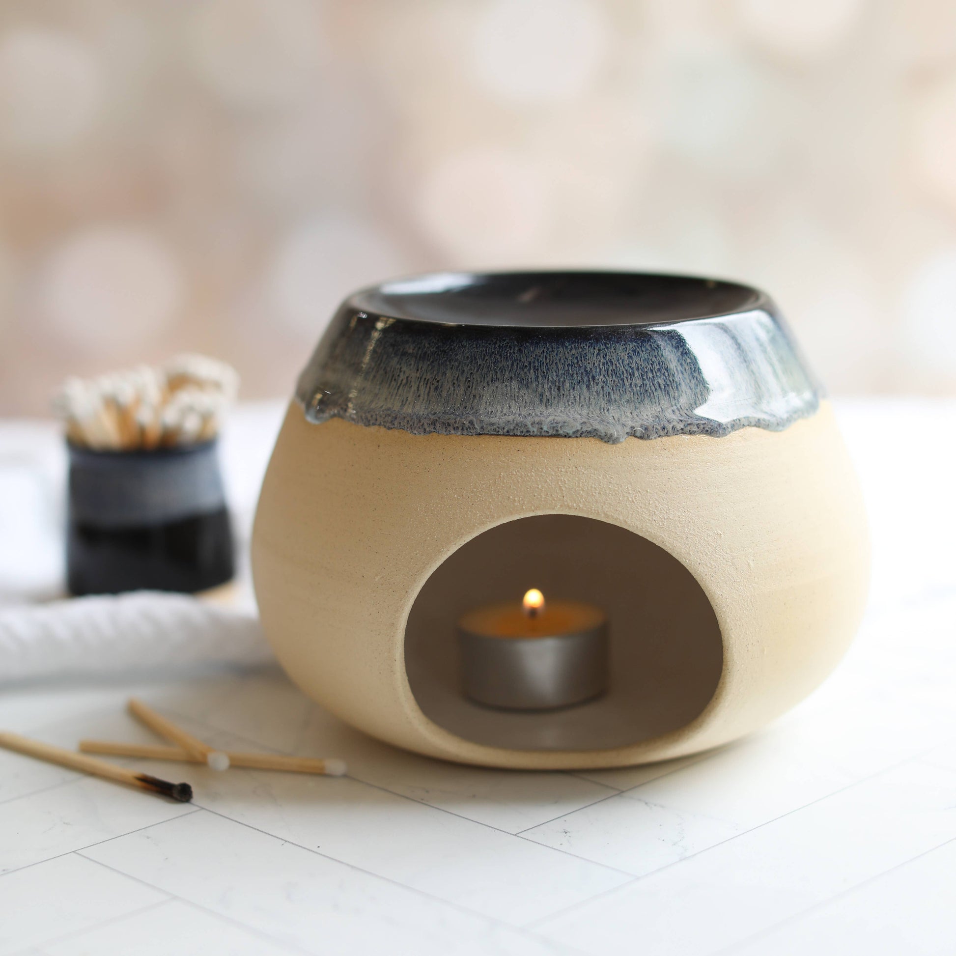 Handmade Pea Green Ceramic Wax Melt Burner