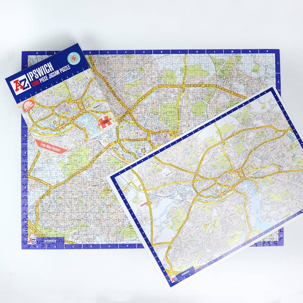 A-Z Map of Ipswich 1000 Piece Jigsaw Puzzle