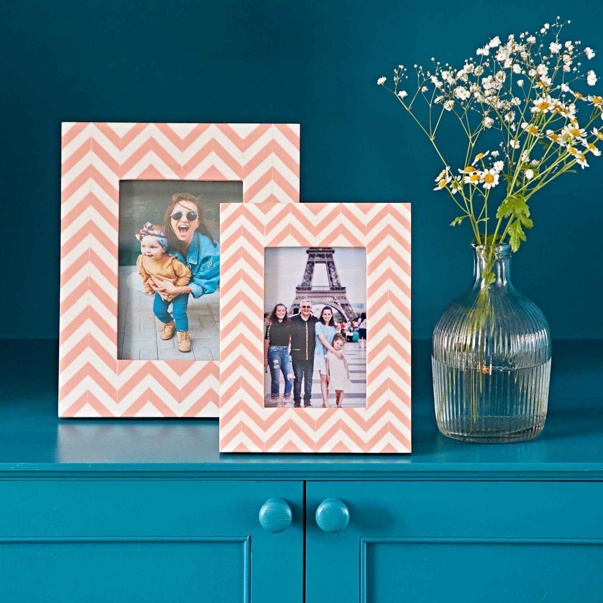 Handmade Chevron Photo Frame in Yellow 7x5 Inch