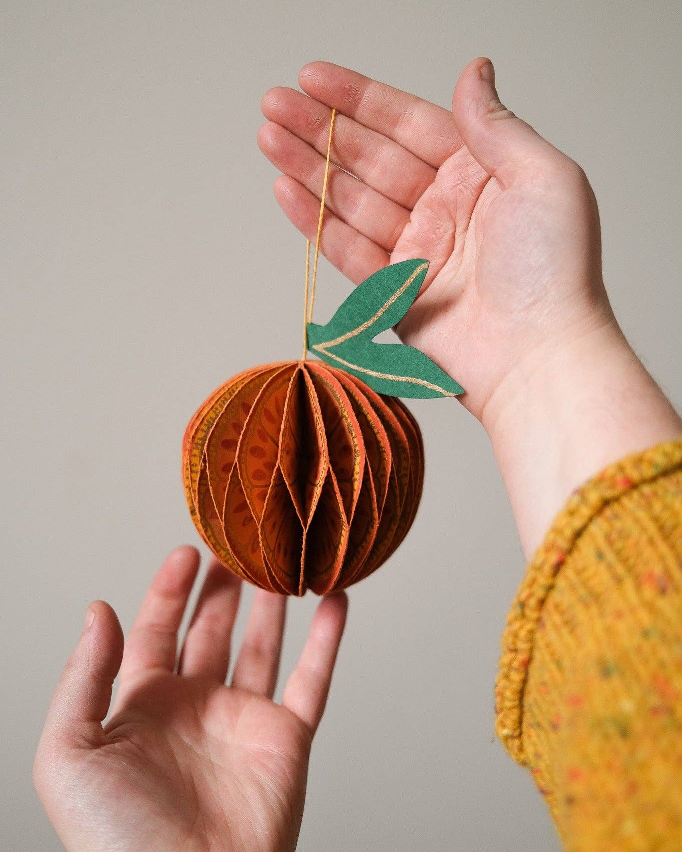 Orange Honeycomb Paper Christmas Decoration