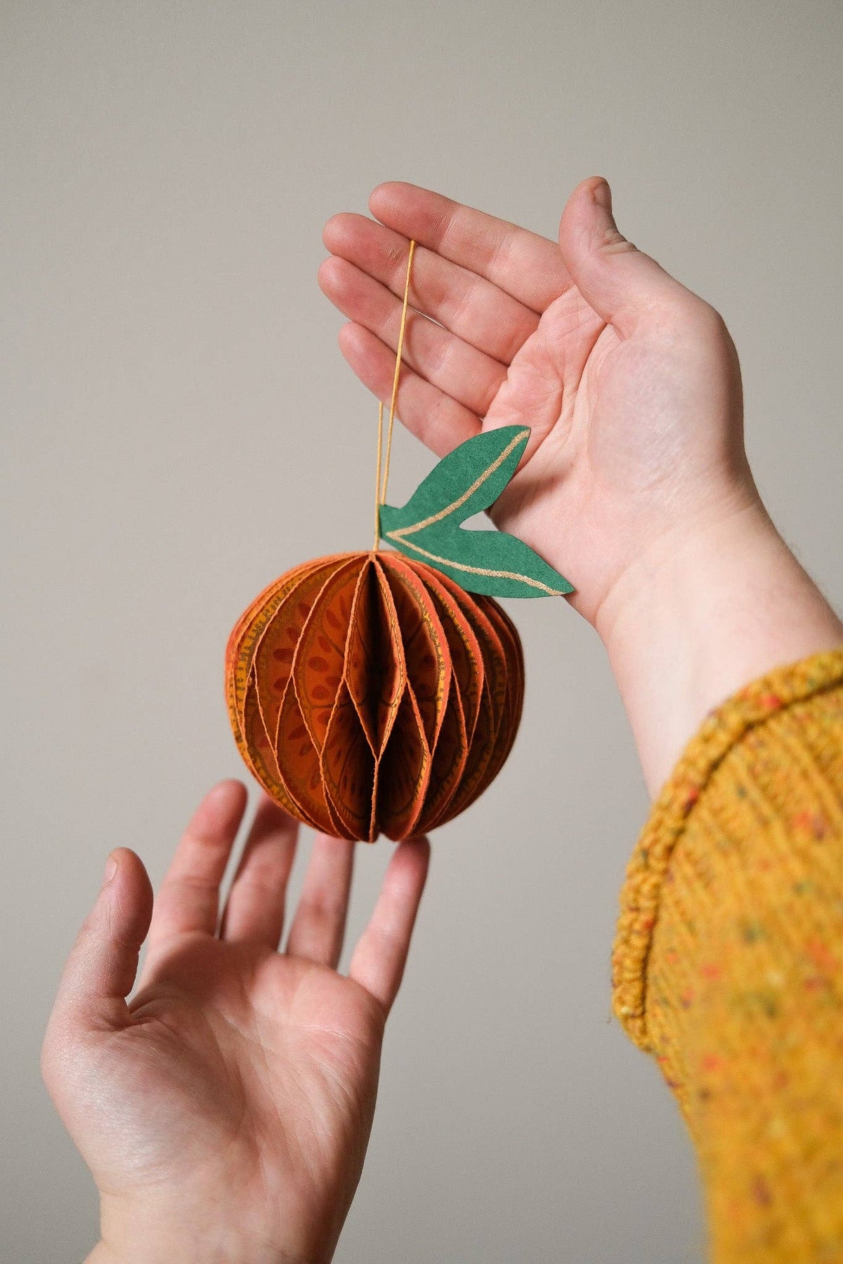 Orange Honeycomb Paper Christmas Decoration
