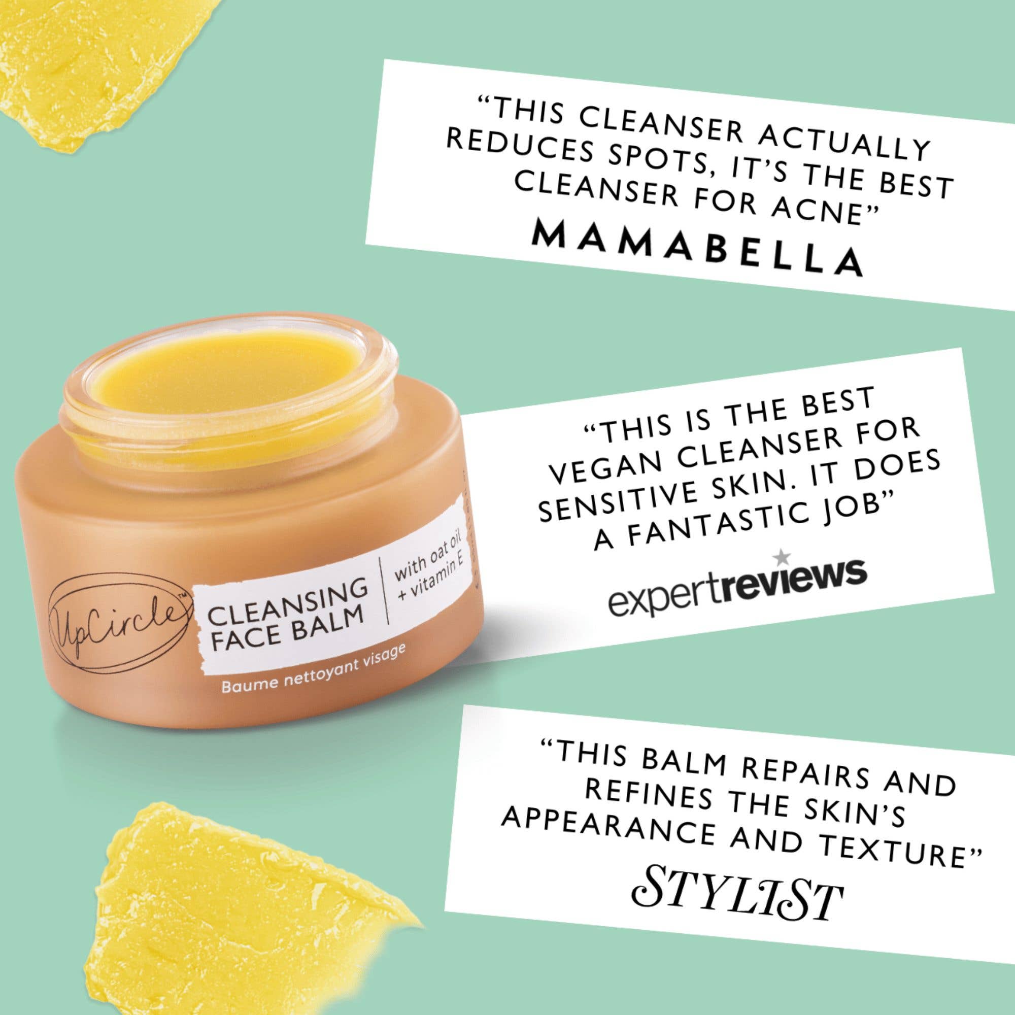 Natural Cleansing Balm Makeup Remover with Oat + Vitamin E 55ml by UpCircle
