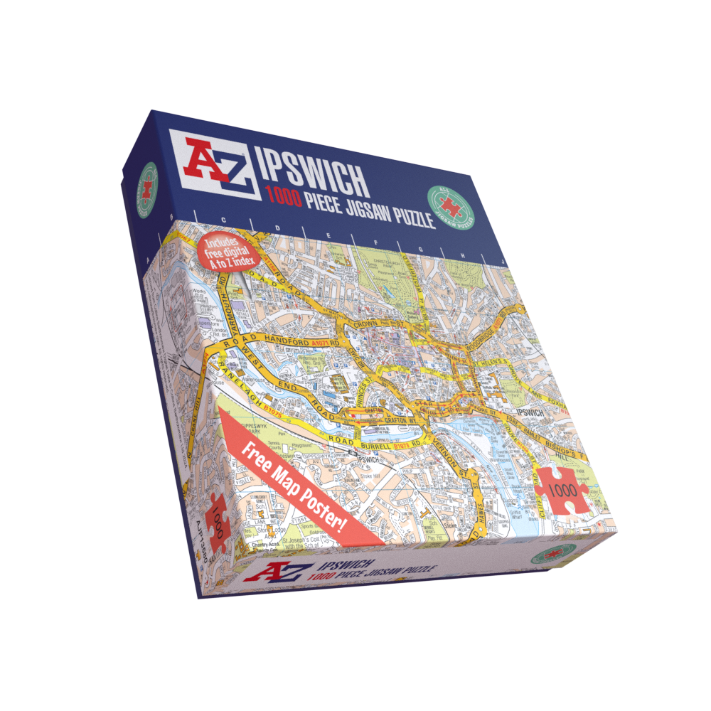 A-Z Map of Ipswich 1000 Piece Jigsaw Puzzle
