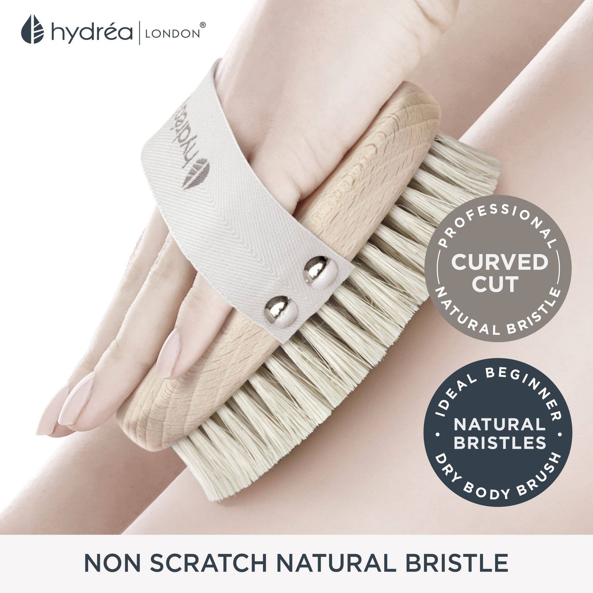 Body Brush Natural Bristle FSC Beechwood Wet & Dry - UK Made
