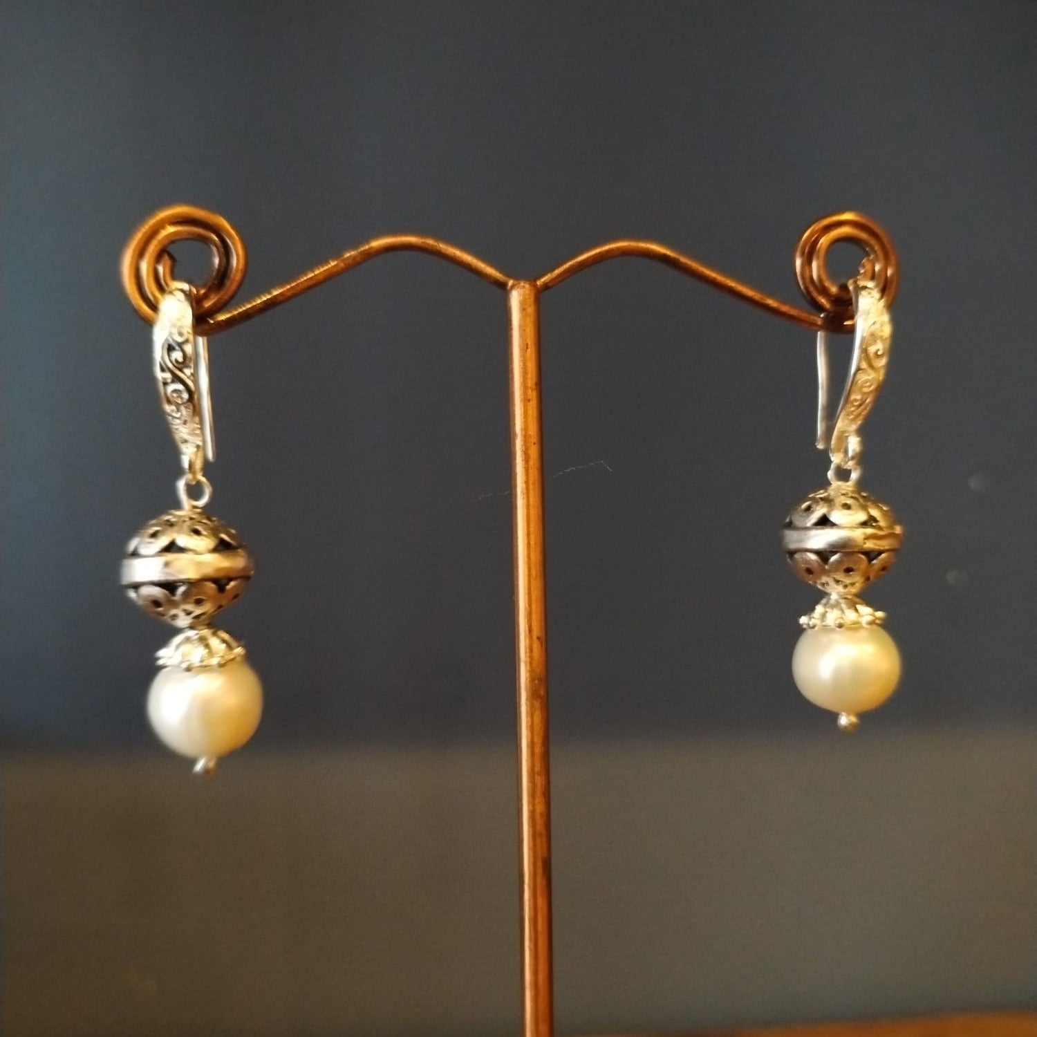 Elegant Freshwater Pearl Earrings with Silver