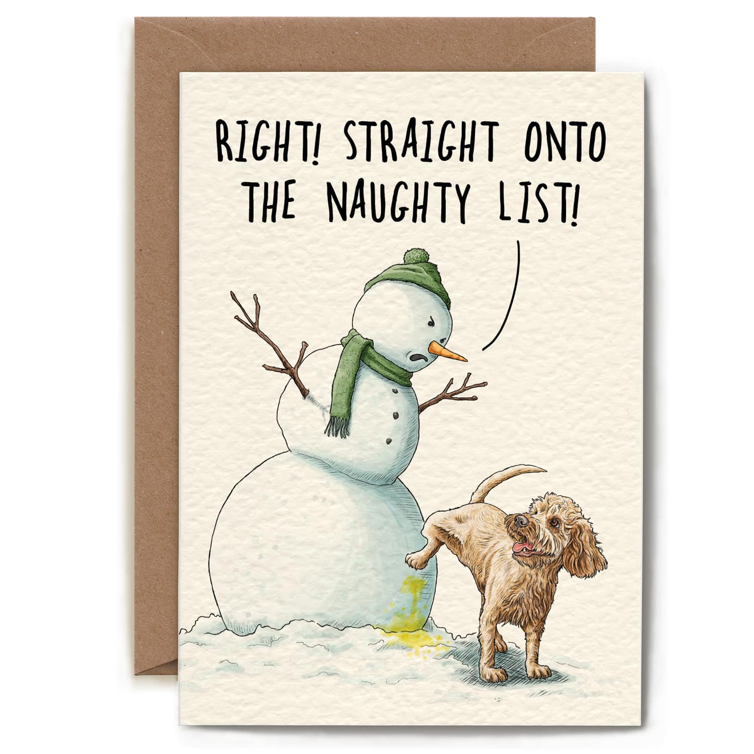 Snowman Naughty List Funny Christmas Card