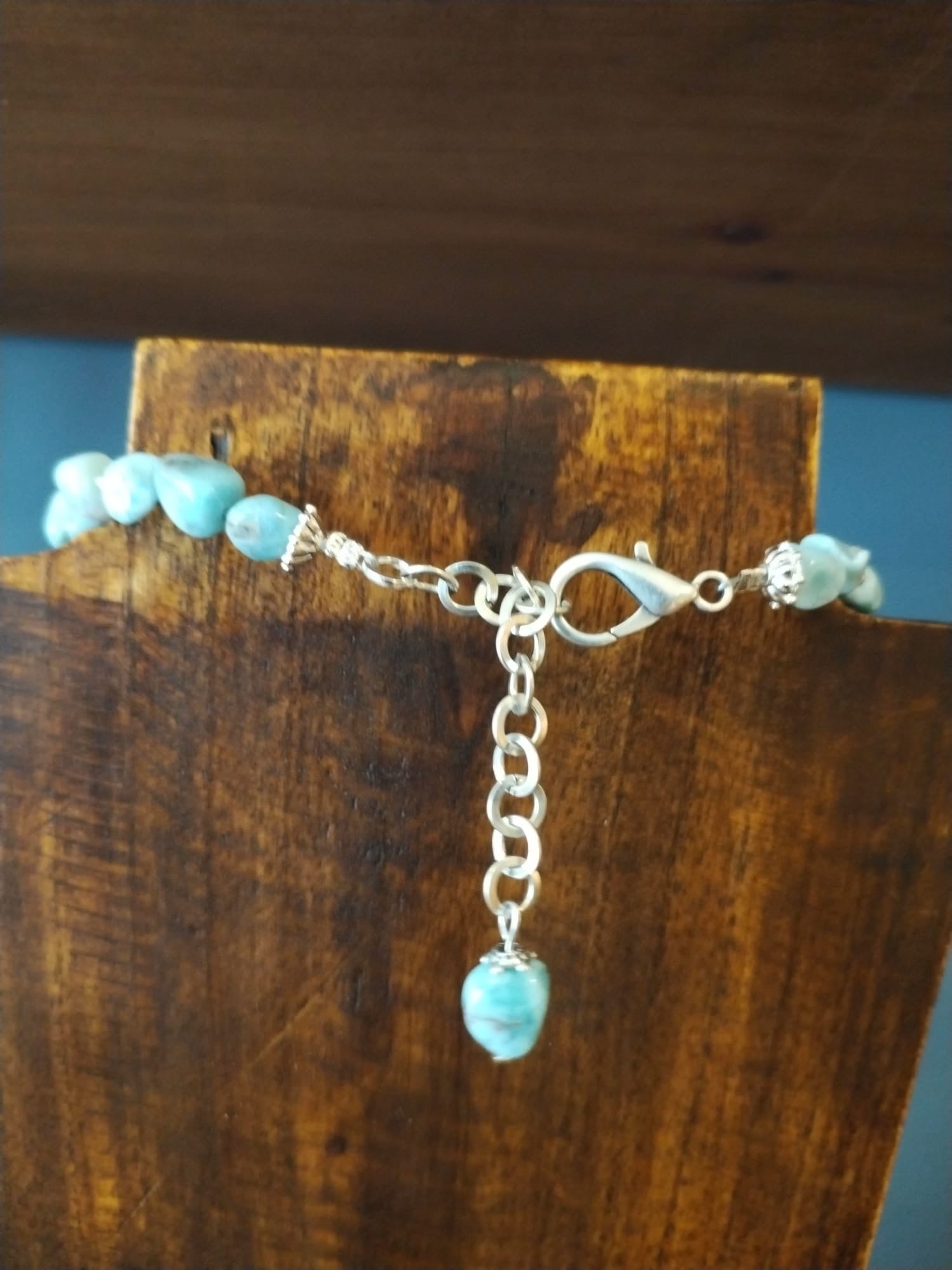 Turquoise Necklace with Silver Sea Charms 55cm Handmade in Bristol