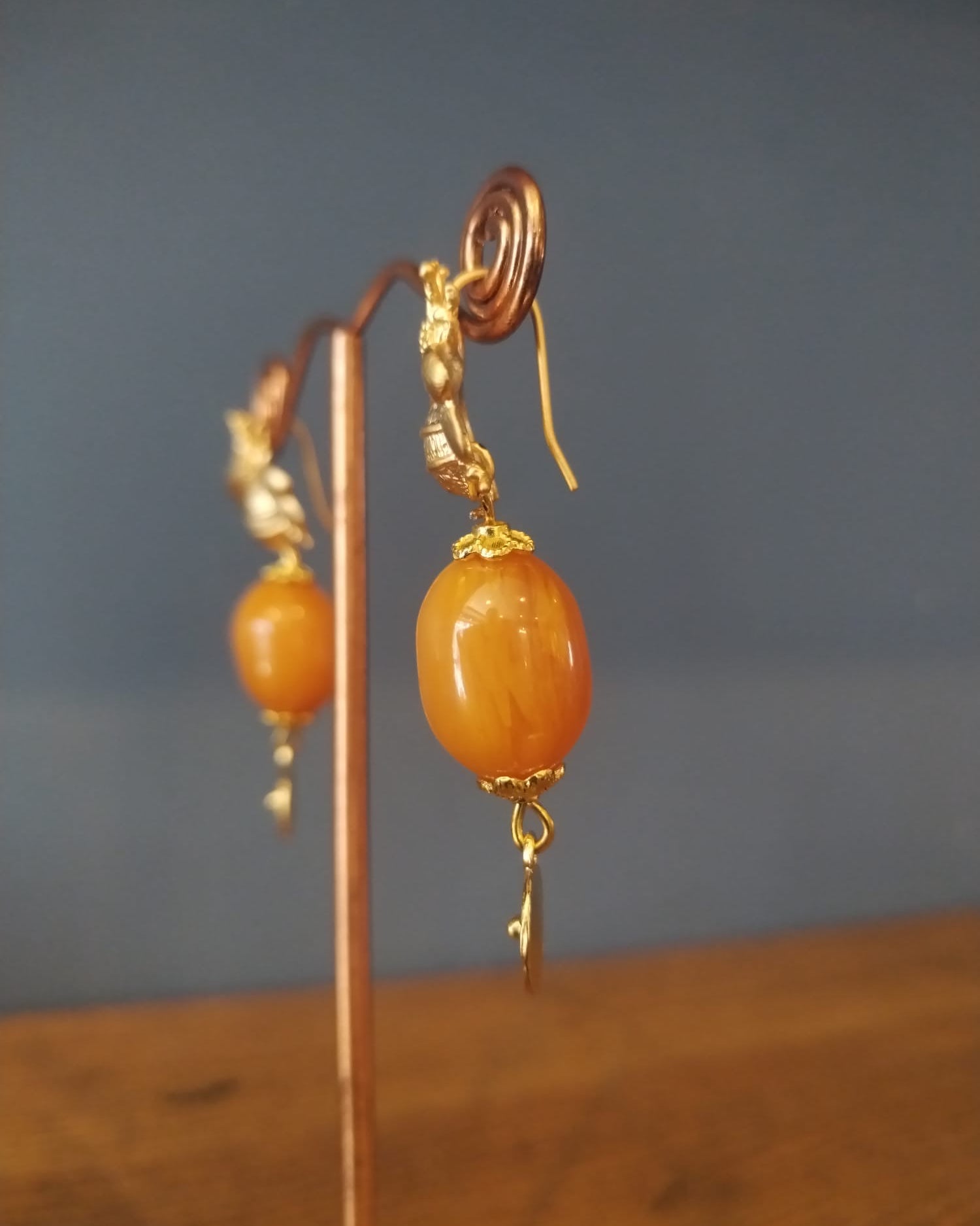 Honey Bee Drop Earrings Handmade in Bristol
