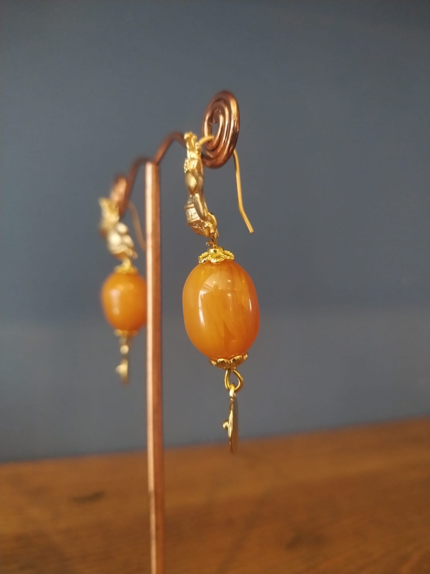 Honey Bee Drop Earrings Handmade in Bristol
