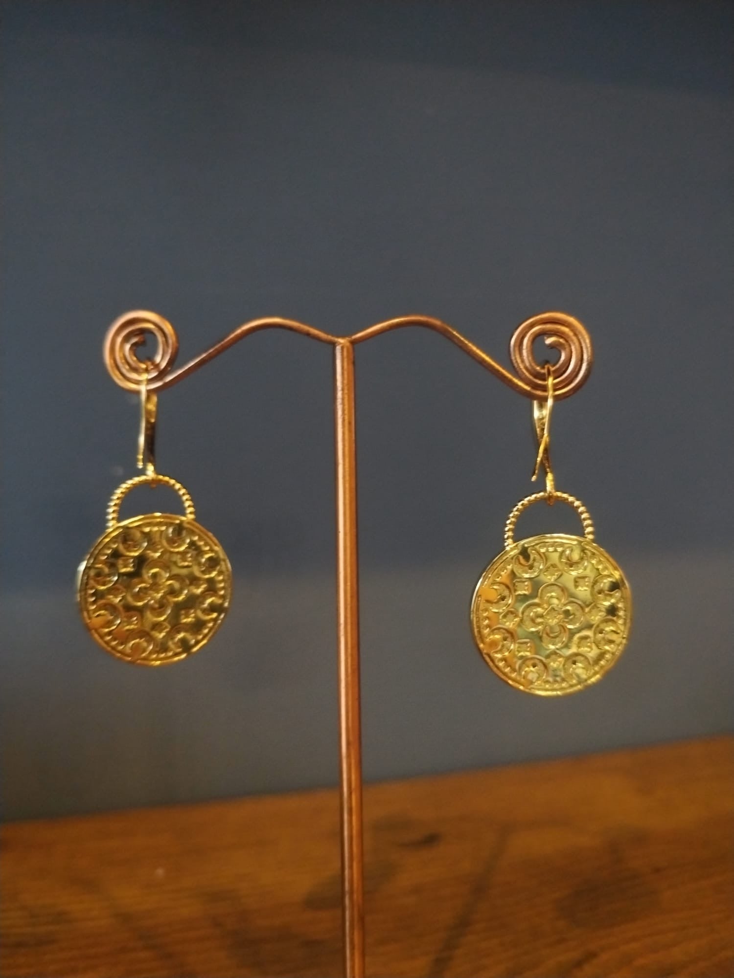 Gold Medallion Earrings