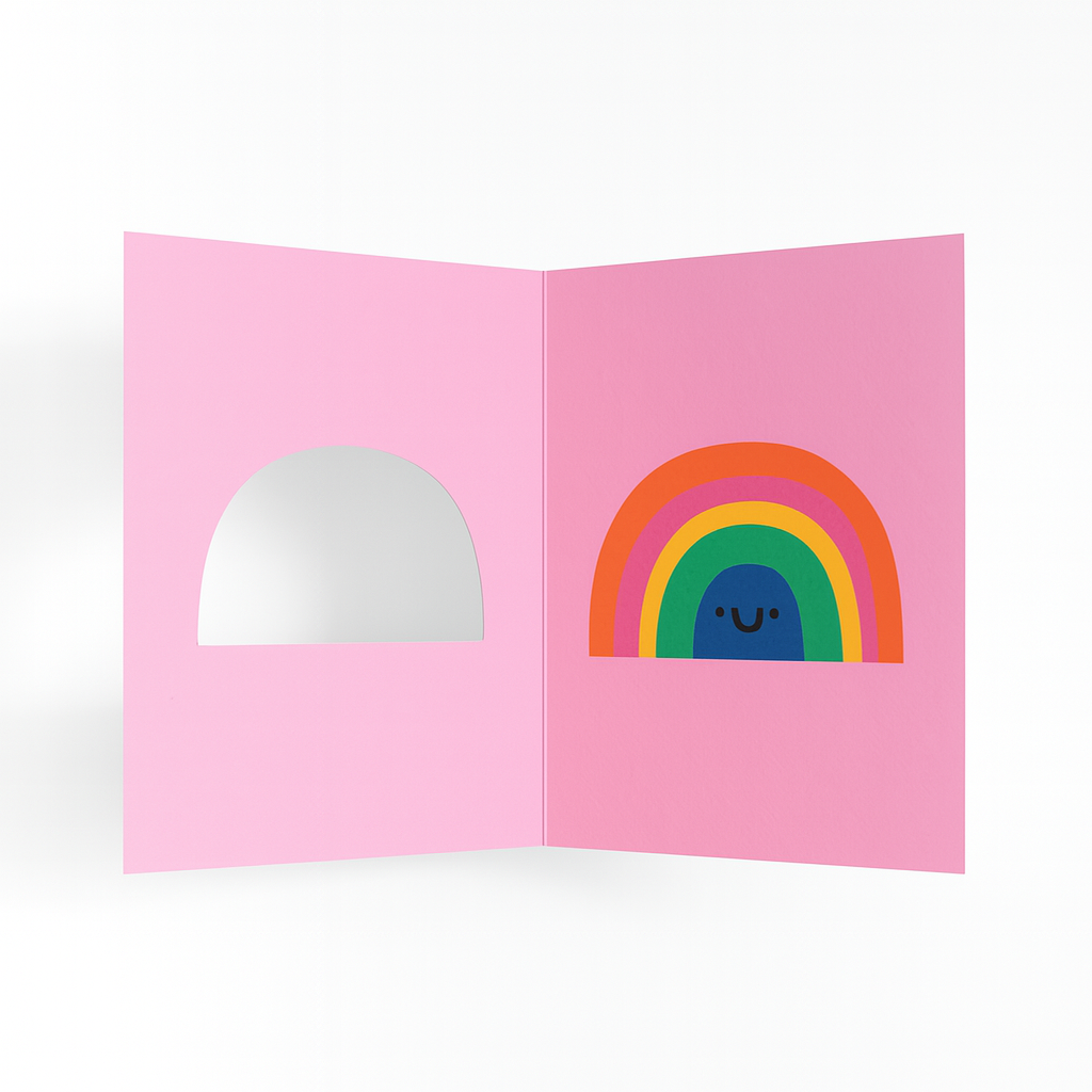 Rainbow Die Cut Greeting Card – Colourful All Occasion Card