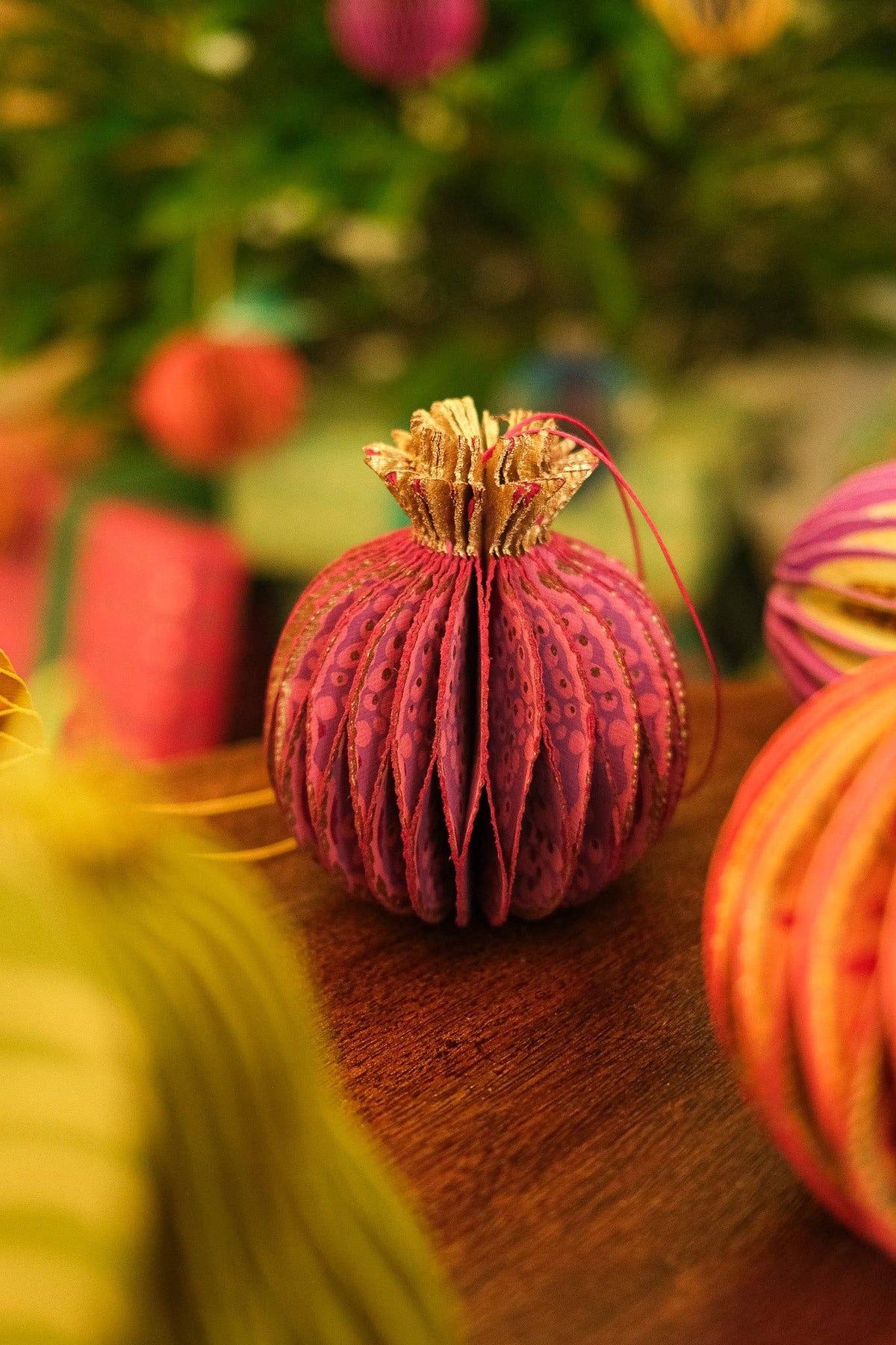 Pomegranate Honeycomb Paper Christmas Decoration